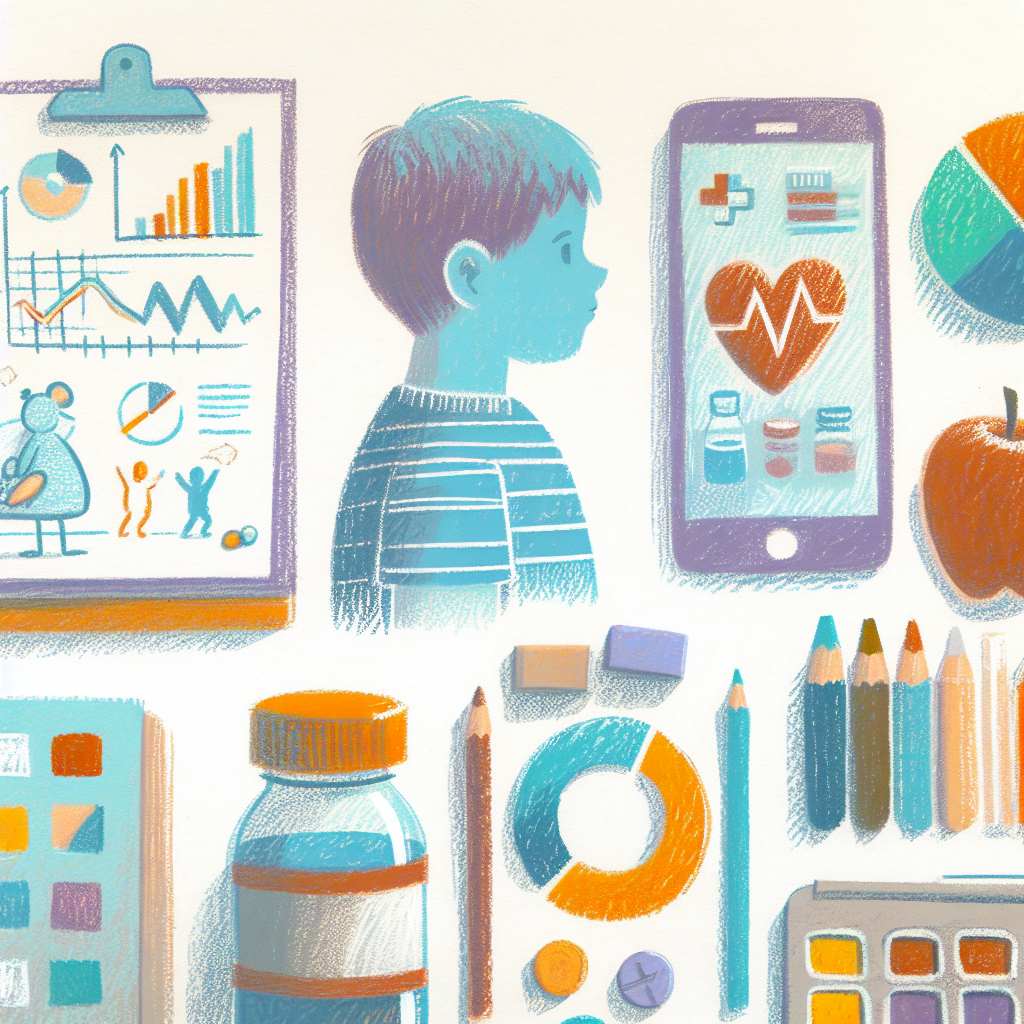 Pastelková ilustrace znázorňující téma: Dětské zdraví