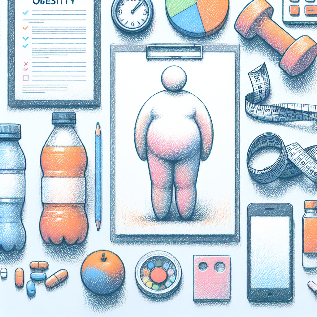 Pastelková ilustrace znázorňující téma: Obezita