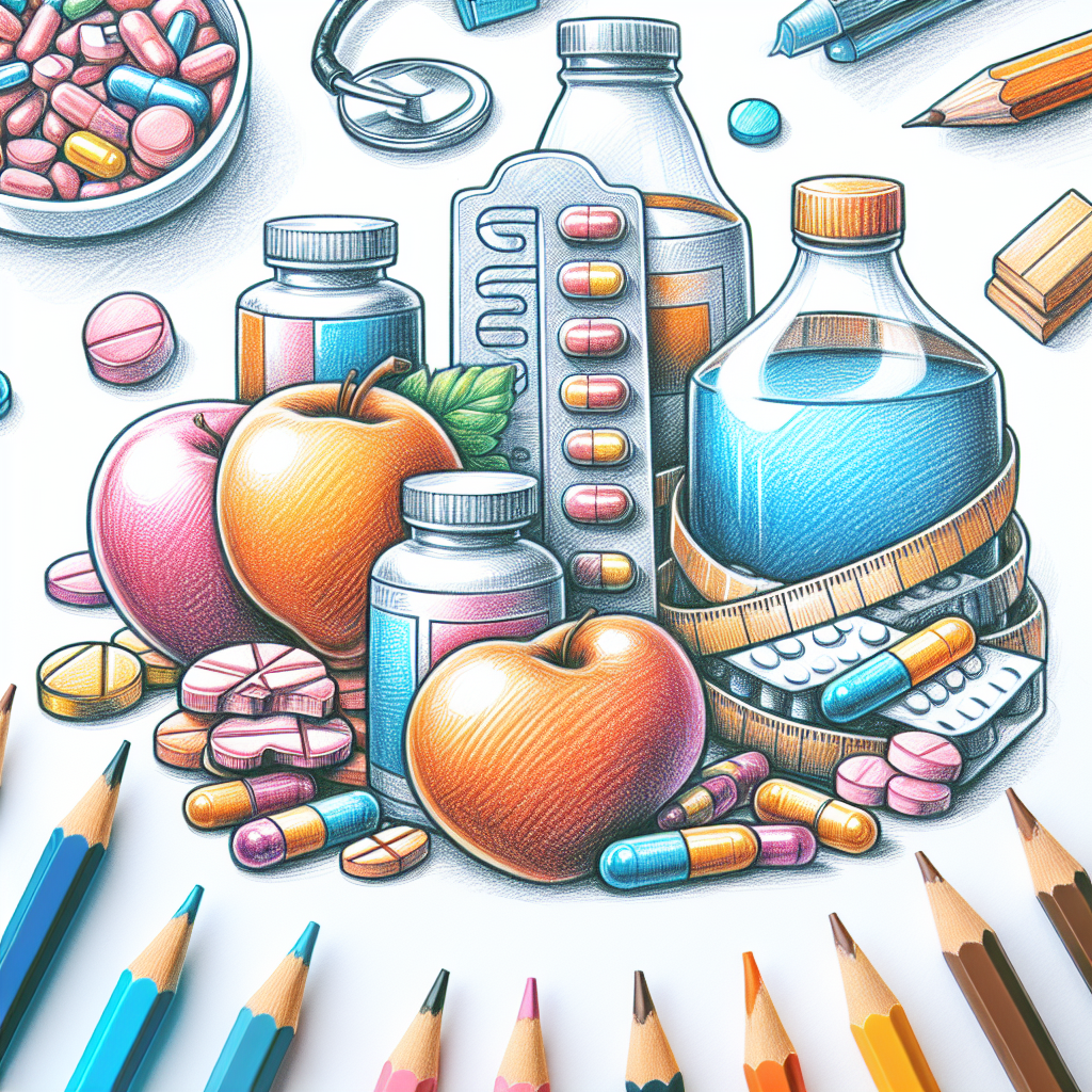 Pastelková ilustrace znázorňující téma: Obezita a zdraví