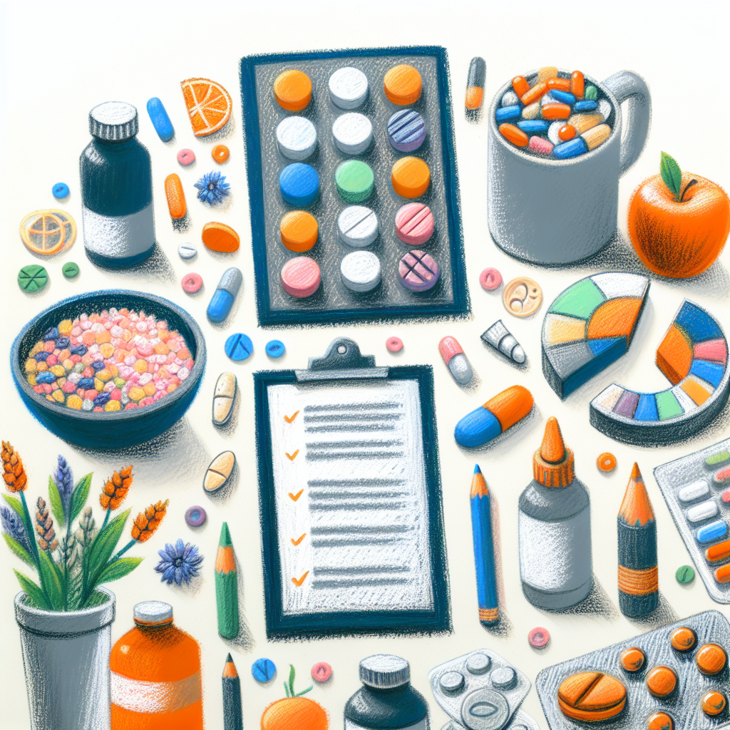 Pastelková ilustrace znázorňující téma: Zdraví a výživa