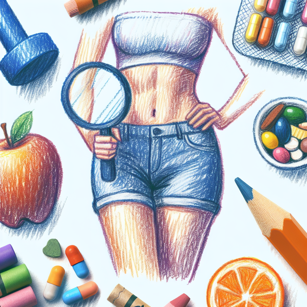 Pastelková ilustrace znázorňující téma: Hubnutí