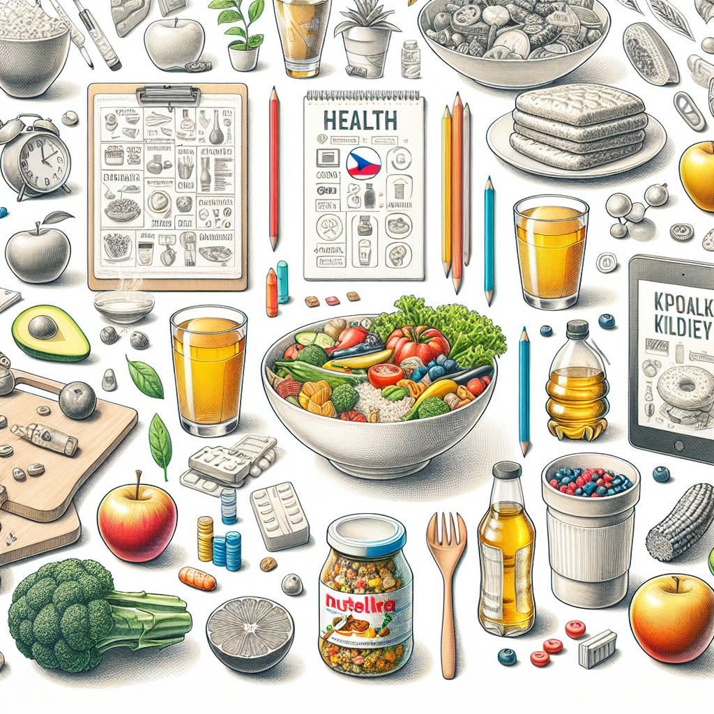 Pastelková ilustrace znázorňující téma: Zdravá strava