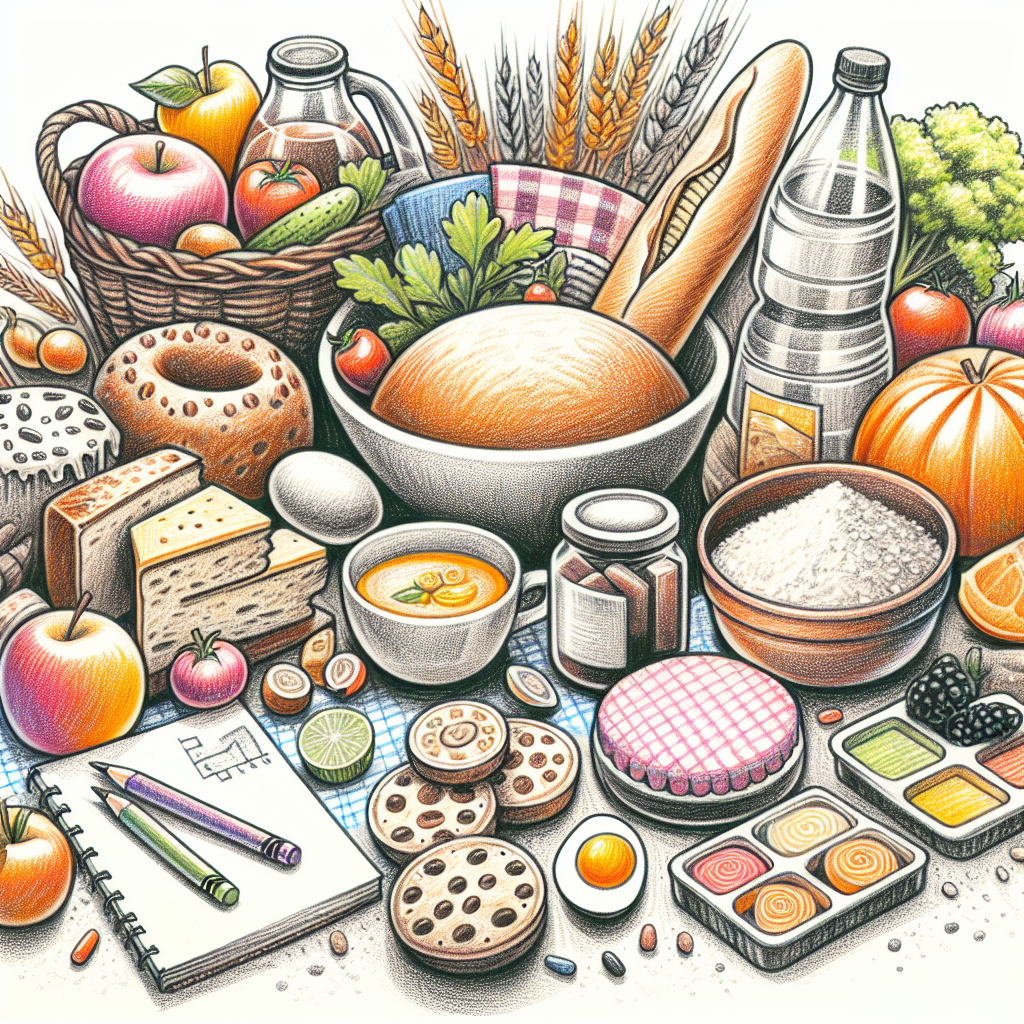 Pastelková ilustrace znázorňující téma: Česká kuchyně