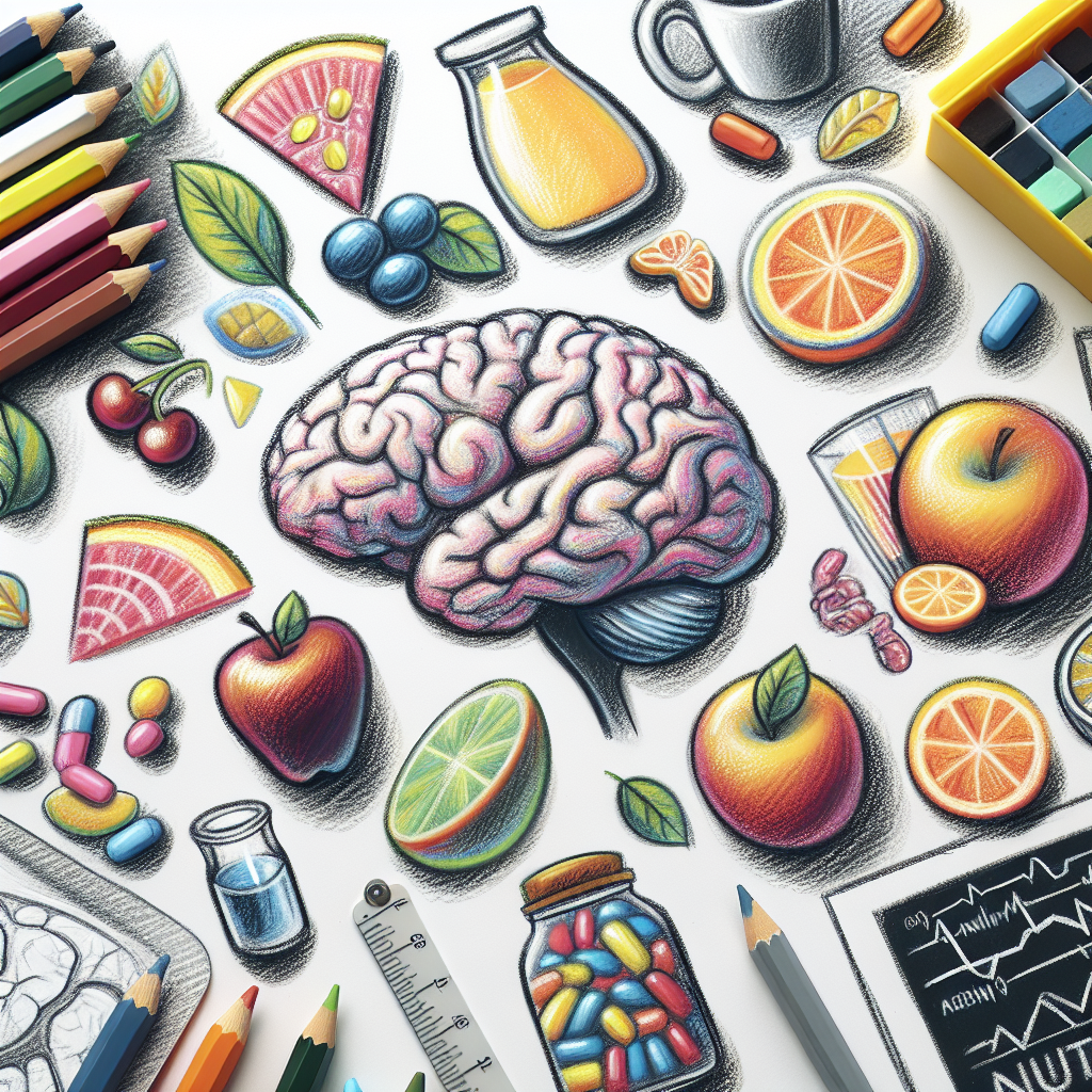 Pastelková ilustrace znázorňující téma: Výživa a zdraví