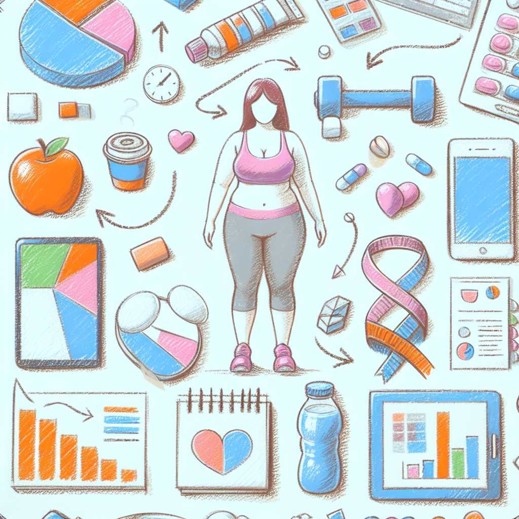 Pastelková ilustrace znázorňující téma: Léčba obezity