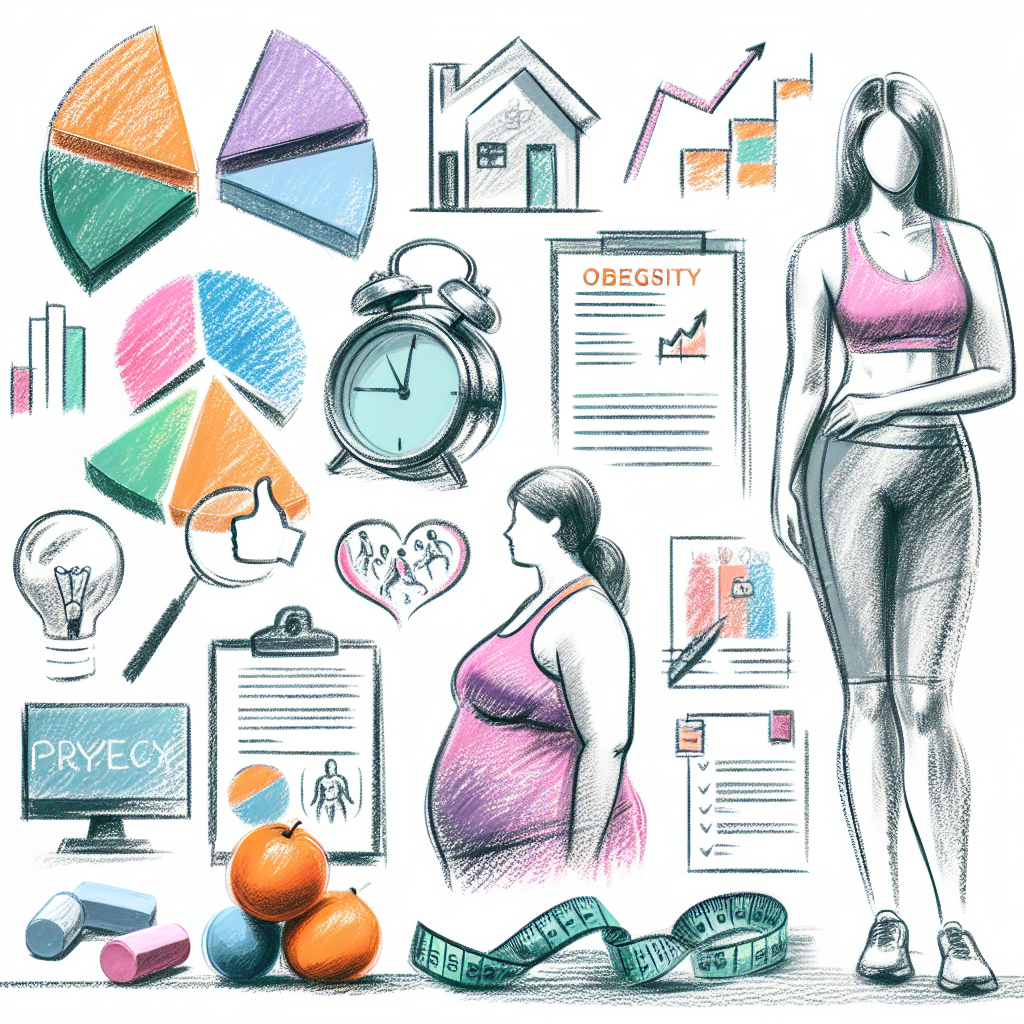 Pastelková ilustrace znázorňující téma: Obezita a výživa