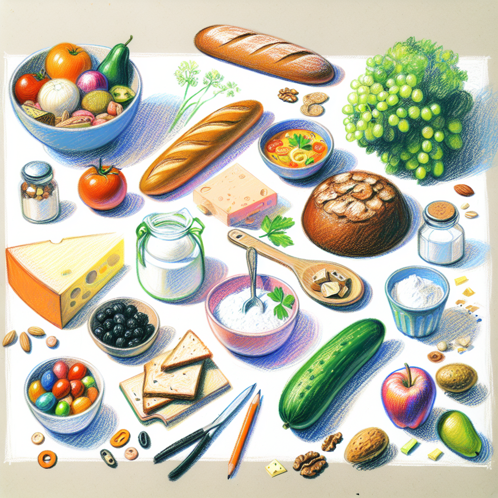 Pastelková ilustrace znázorňující téma: Kulinářství