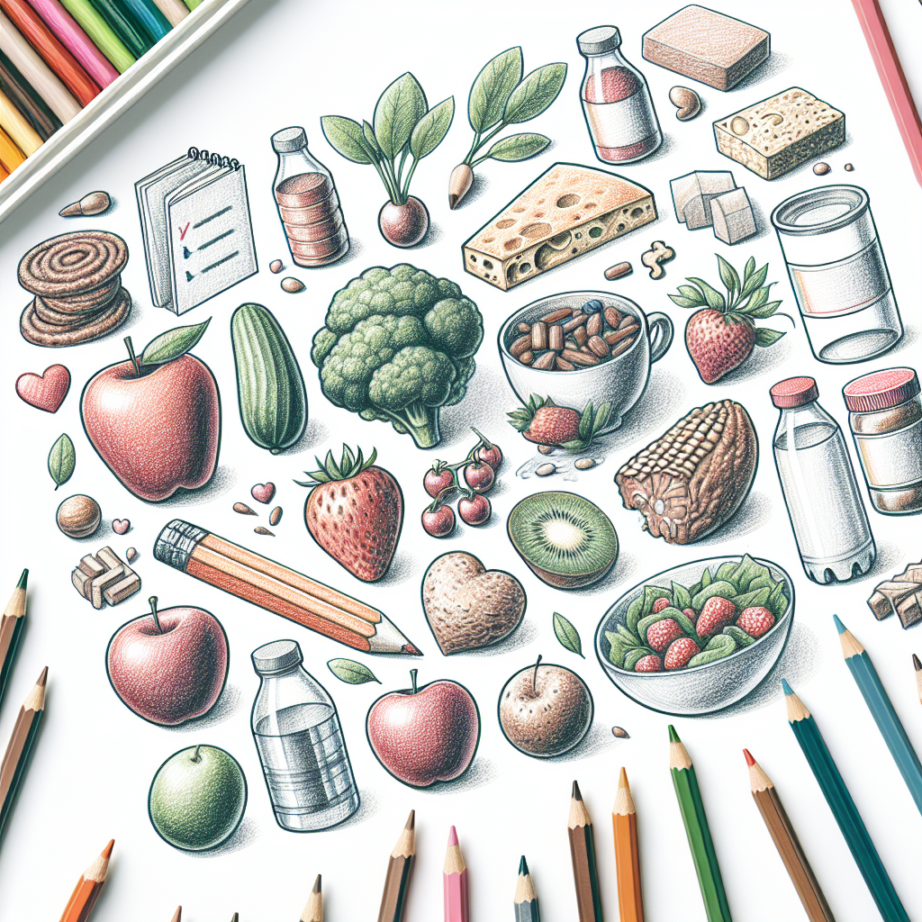 Pastelková ilustrace znázorňující téma: Zdravá strava