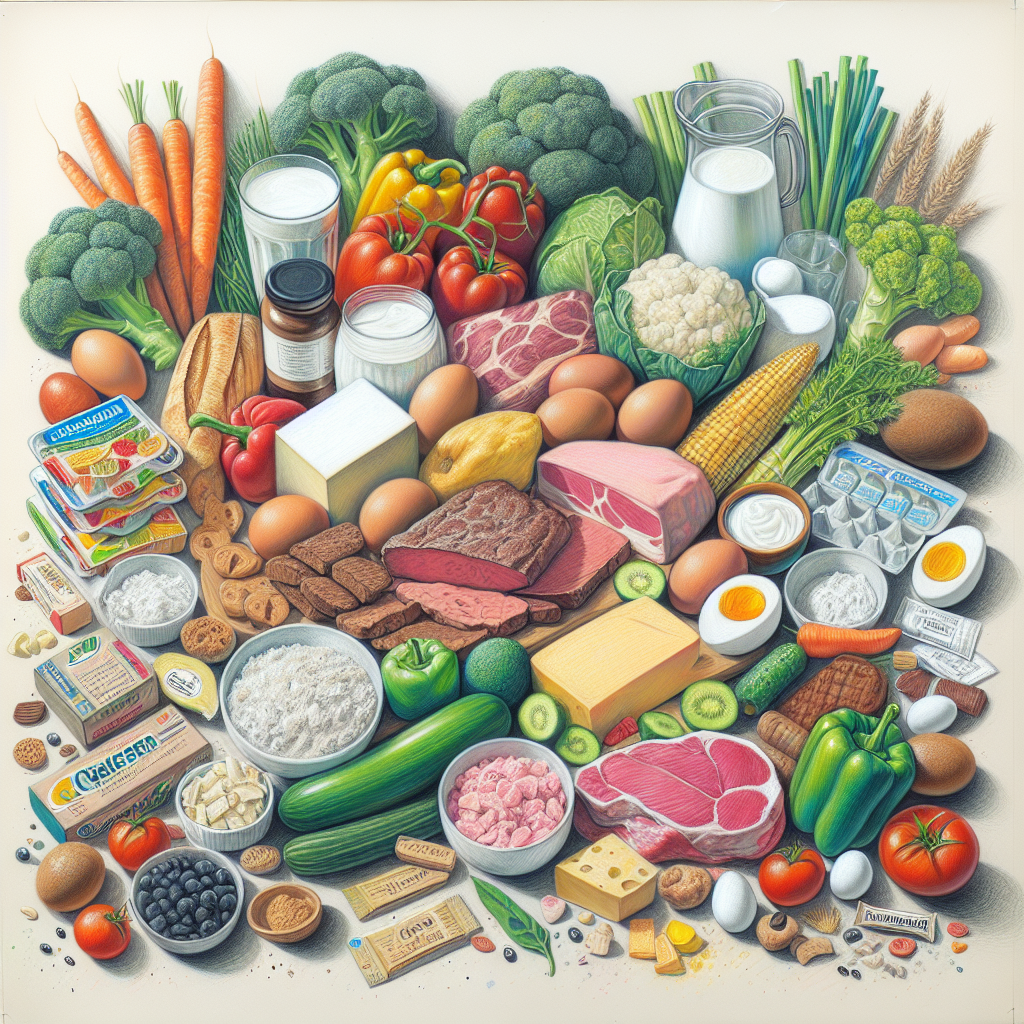 Pastelková ilustrace znázorňující téma: Diety