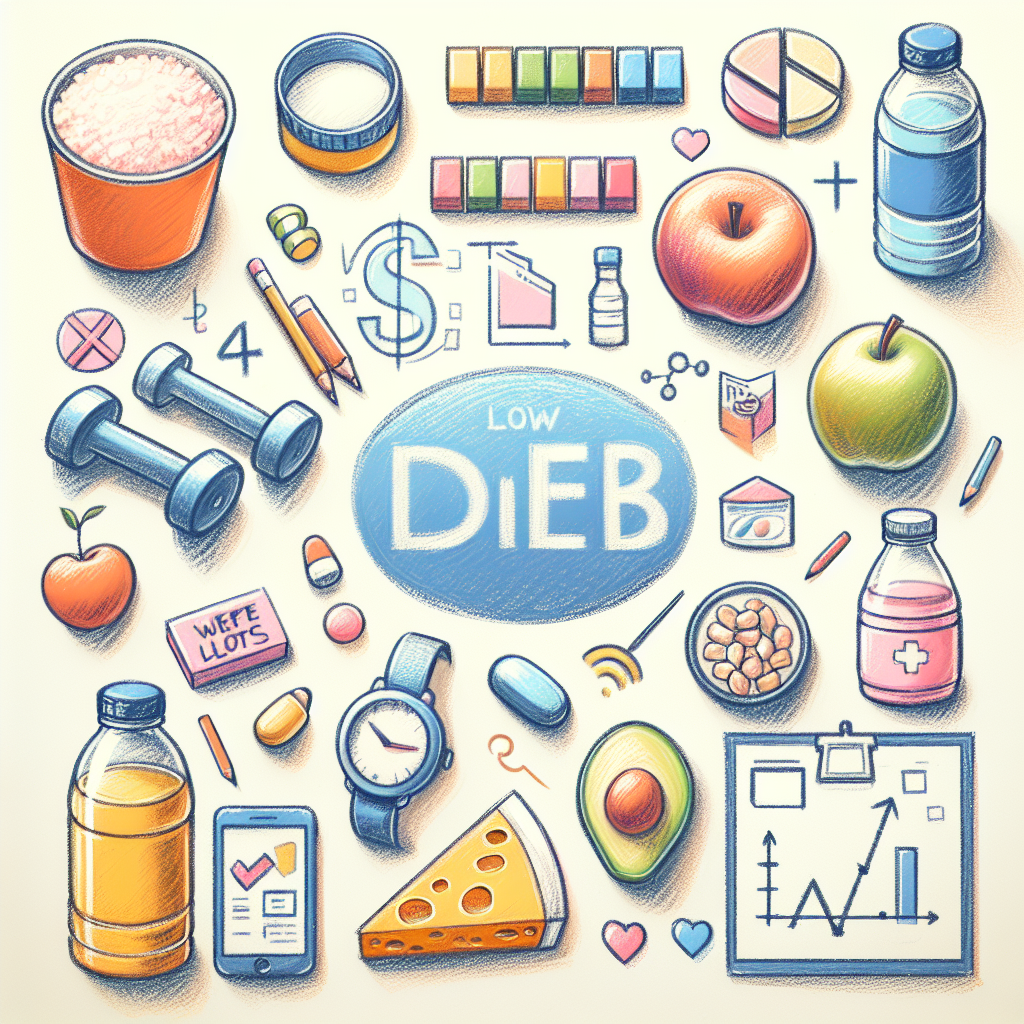 Pastelková ilustrace znázorňující téma: Diety