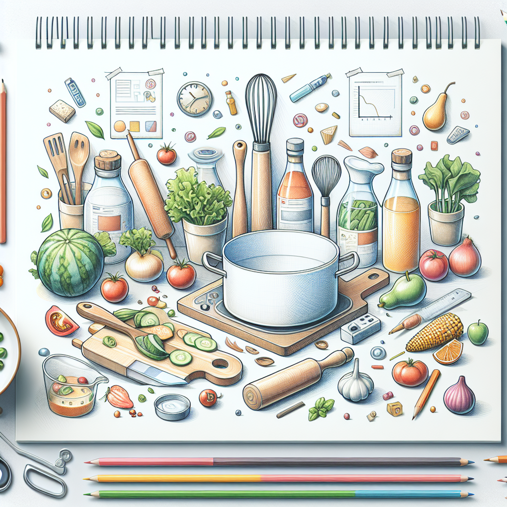 Pastelková ilustrace znázorňující téma: Vaření