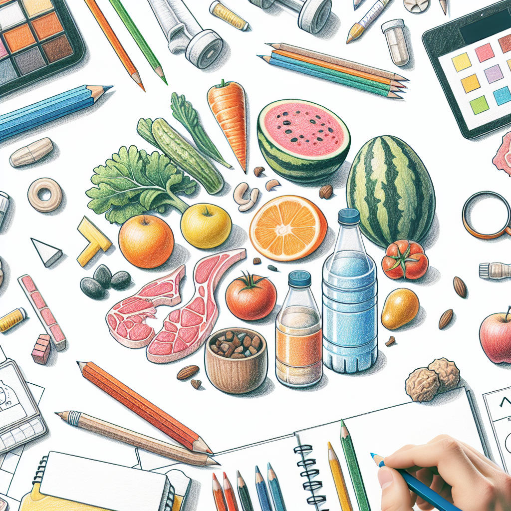 Pastelková ilustrace znázorňující téma: Stravovací styly