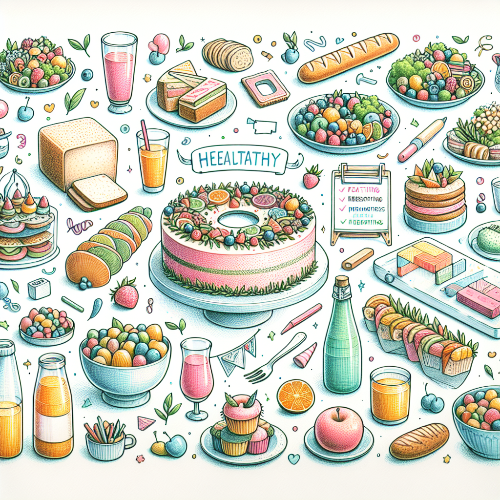 Pastelková ilustrace znázorňující téma: Oslavy a jídlo