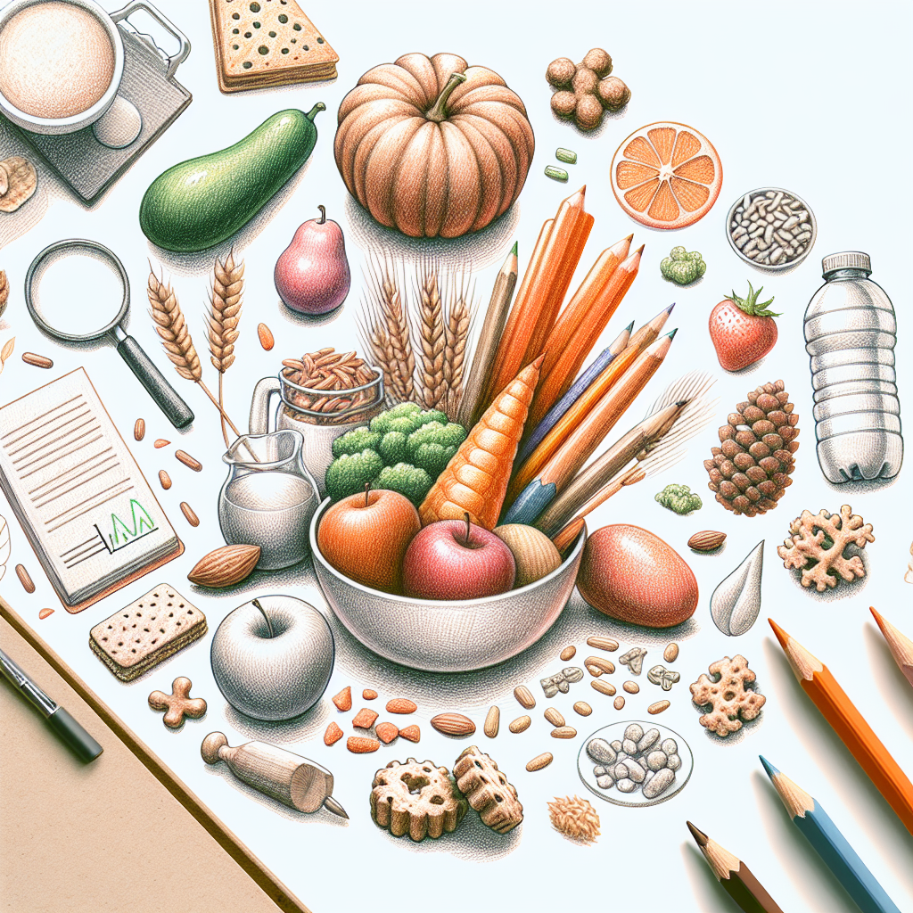 Pastelková ilustrace znázorňující téma: Zdravá strava