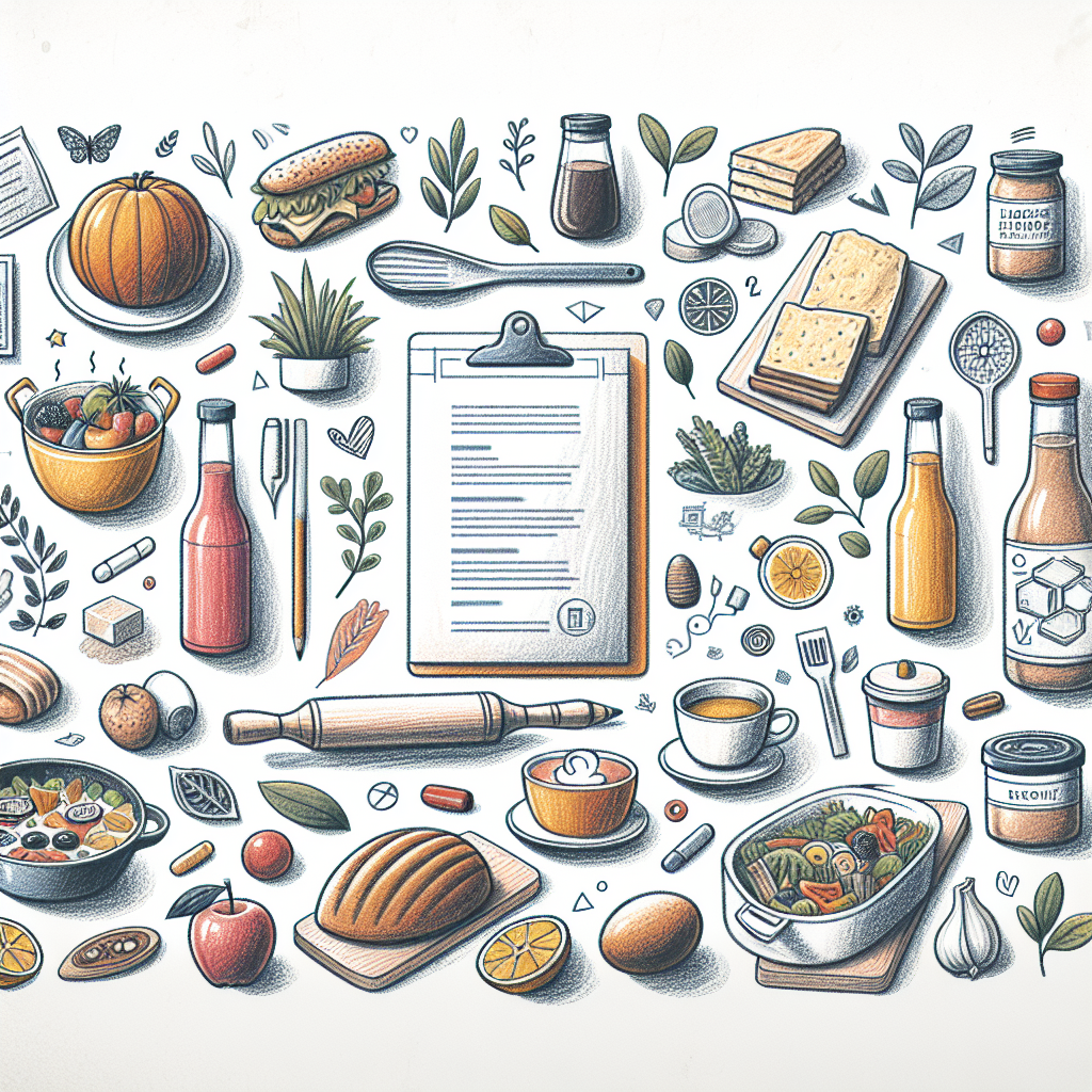 Pastelková ilustrace znázorňující téma: Gastronomie