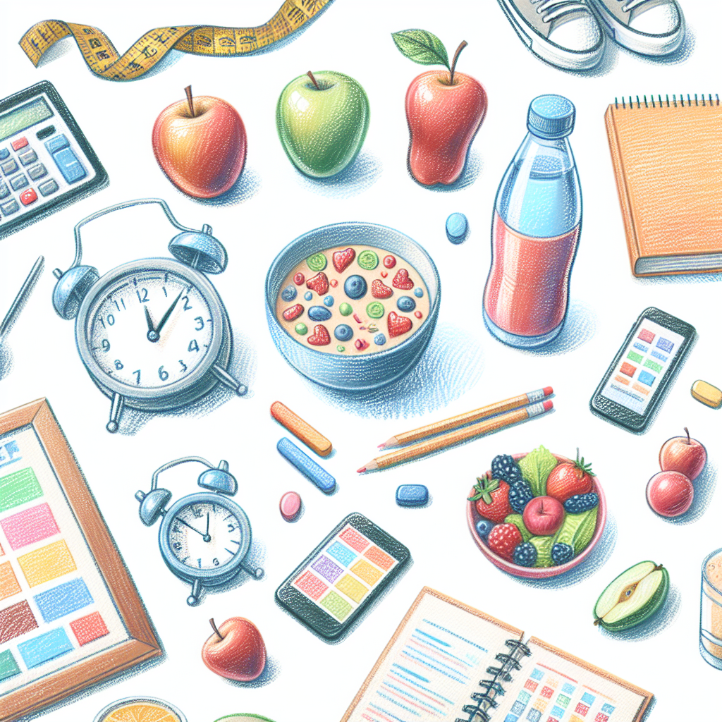 Pastelková ilustrace znázorňující téma: Diety a výživa