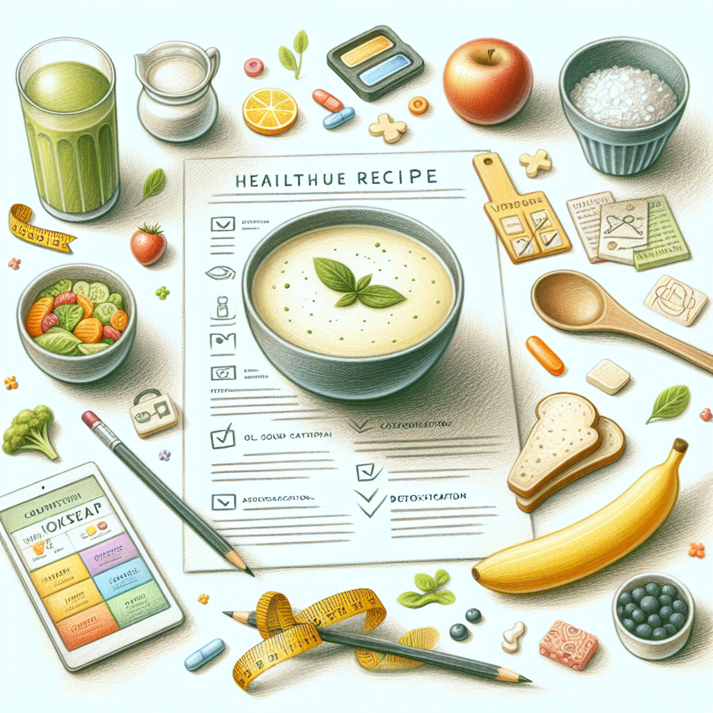 Pastelková ilustrace znázorňující téma: Zdravé recepty