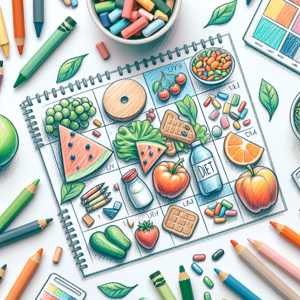 Pastelková ilustrace znázorňující téma: Stravování