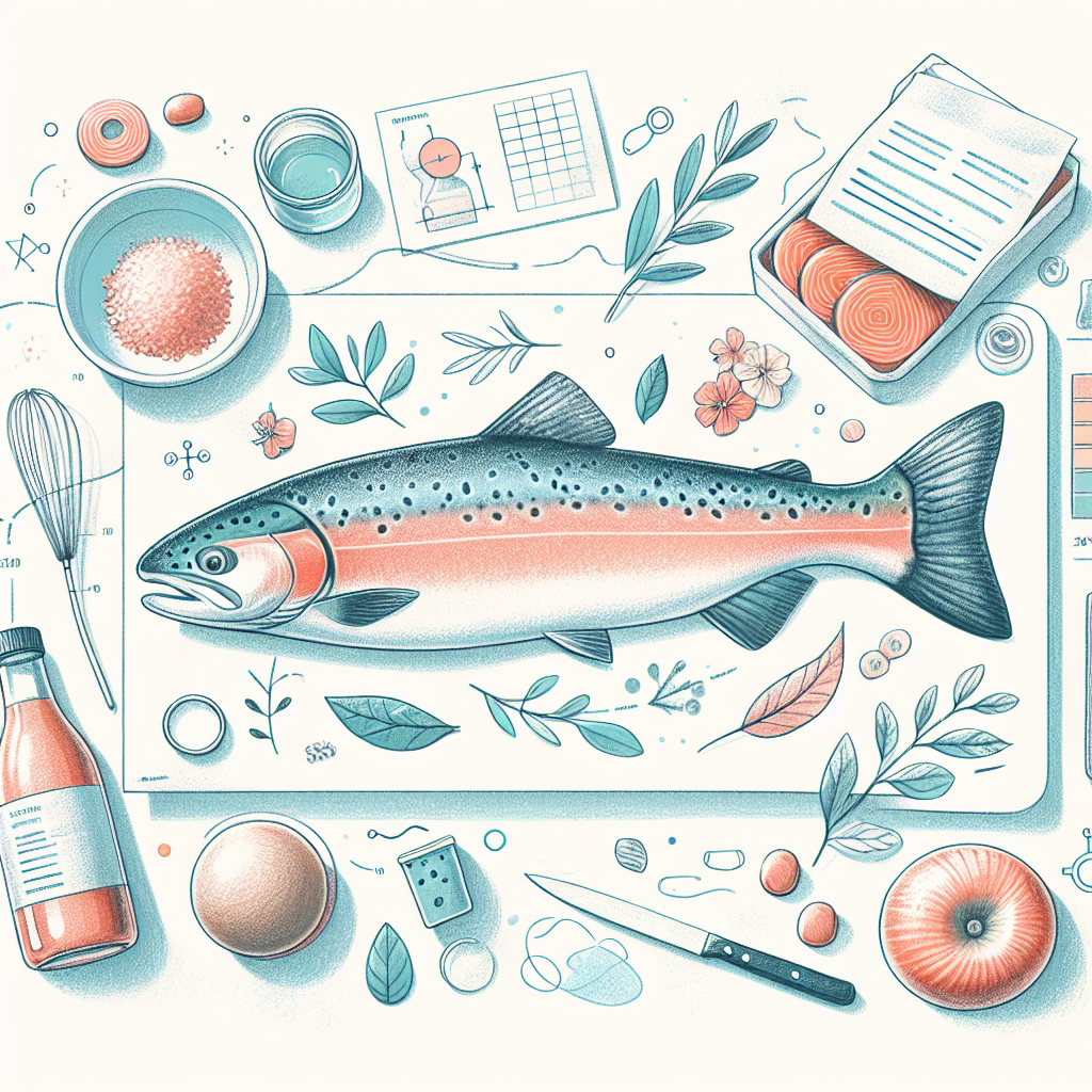 Pastelková ilustrace znázorňující téma: Recepty na ryby