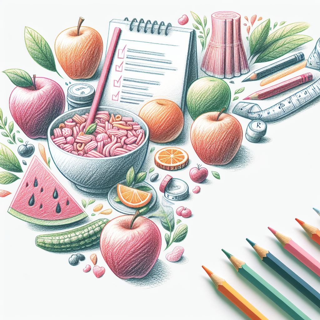 Pastelková ilustrace znázorňující téma: Výživa a zdraví