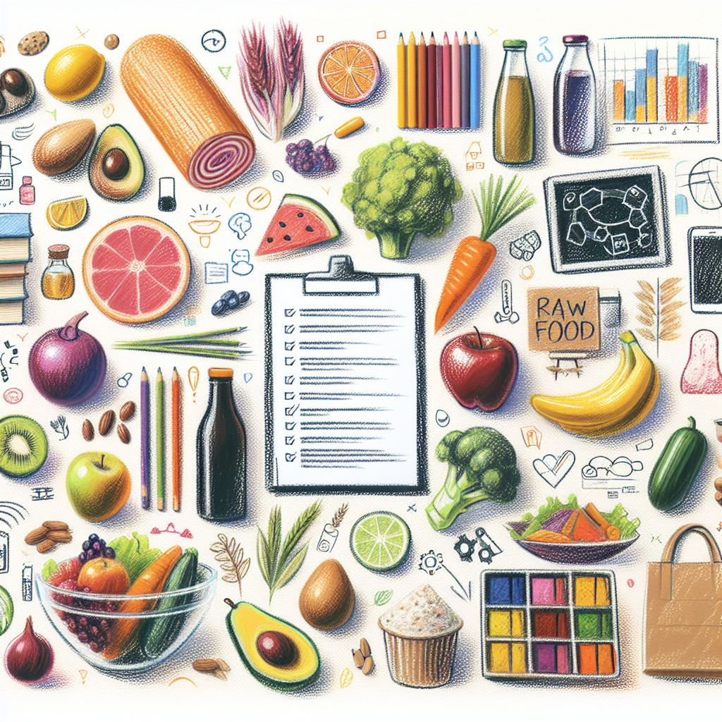 Pastelková ilustrace znázorňující téma: Raw strava