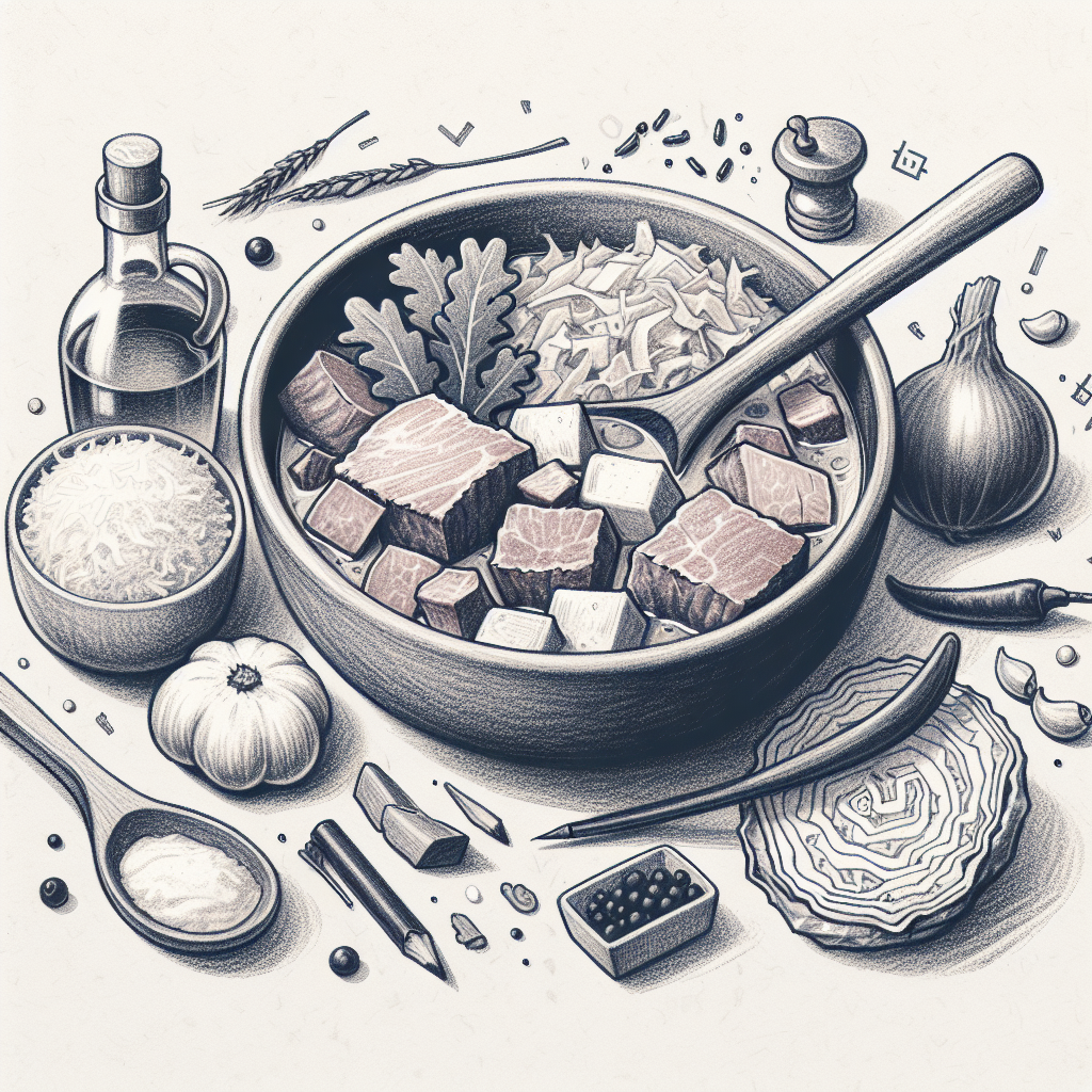 Pastelková ilustrace znázorňující téma: Česká kuchyně