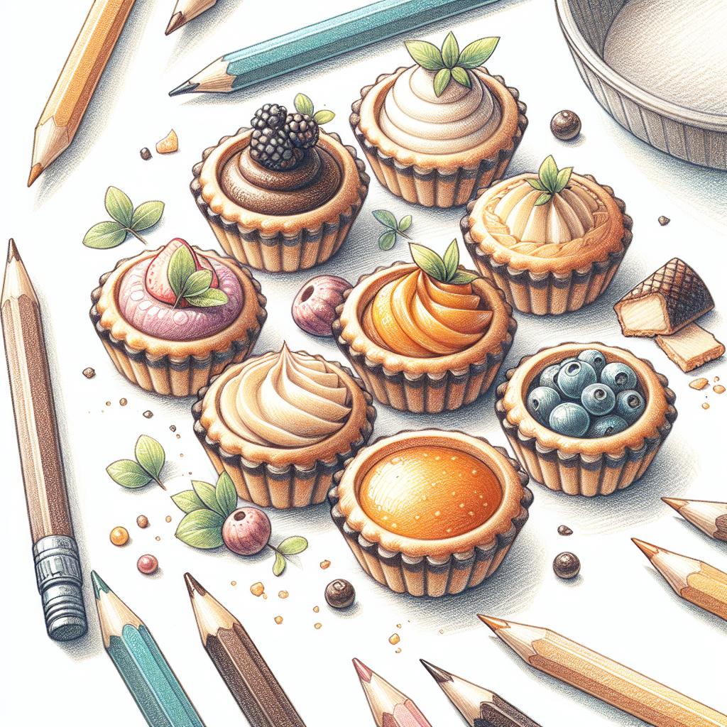 Pastelková ilustrace znázorňující téma: Dezerty