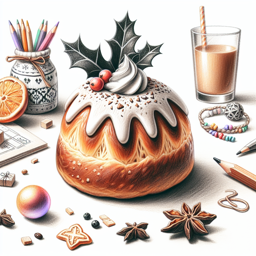 Pastelková ilustrace znázorňující téma: Vánoční recepty