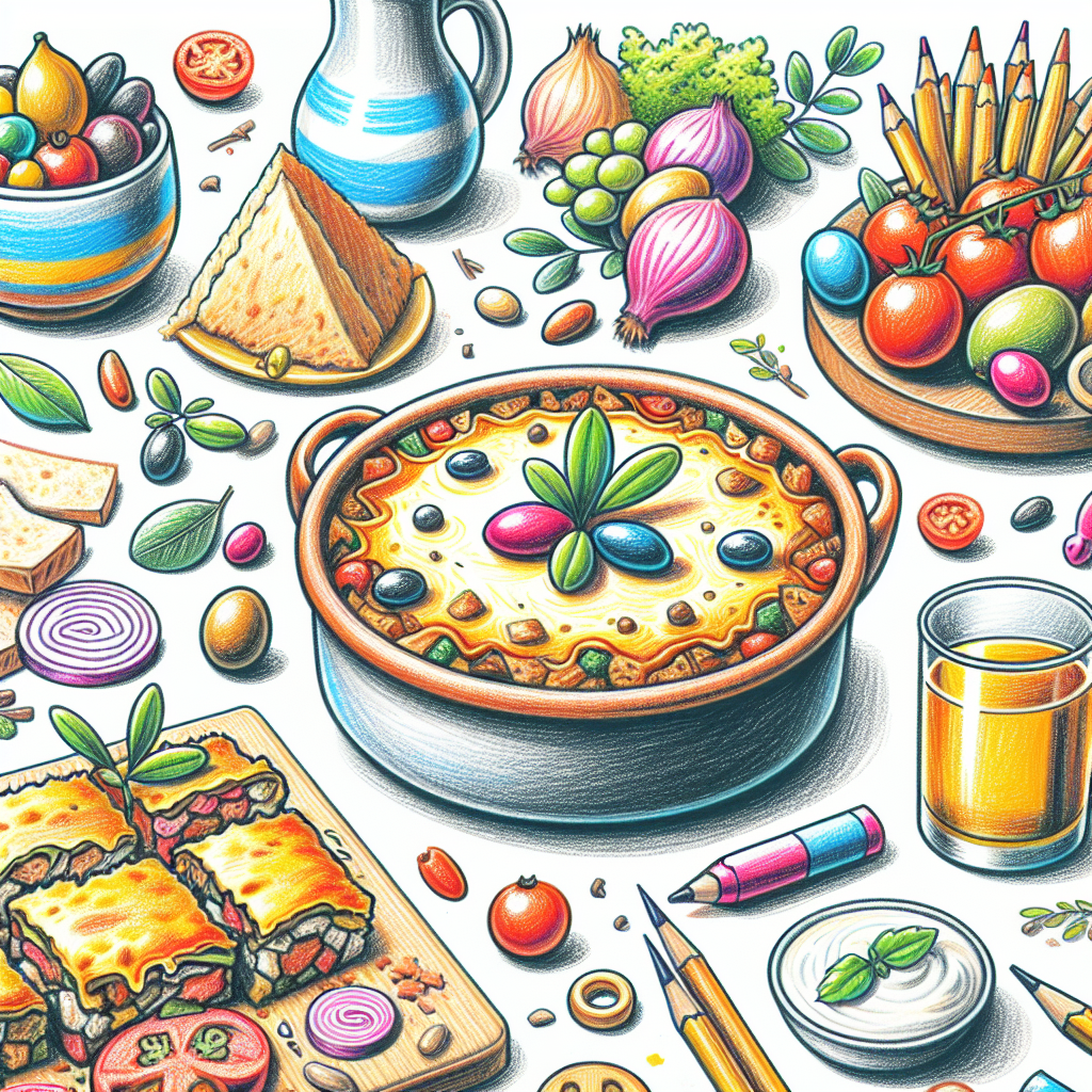 Pastelková ilustrace znázorňující téma: Kuchyně