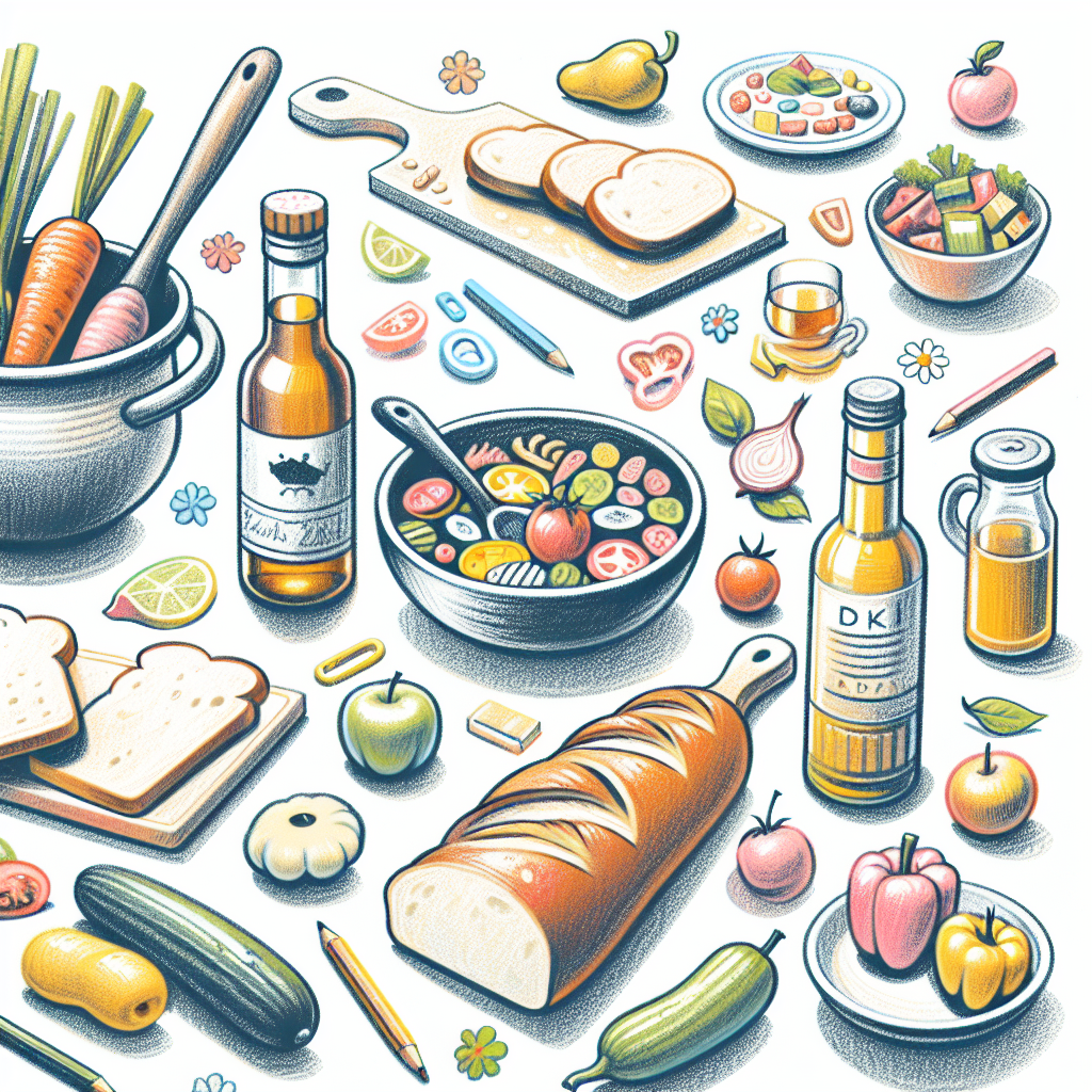 Pastelková ilustrace znázorňující téma: Kulinářství