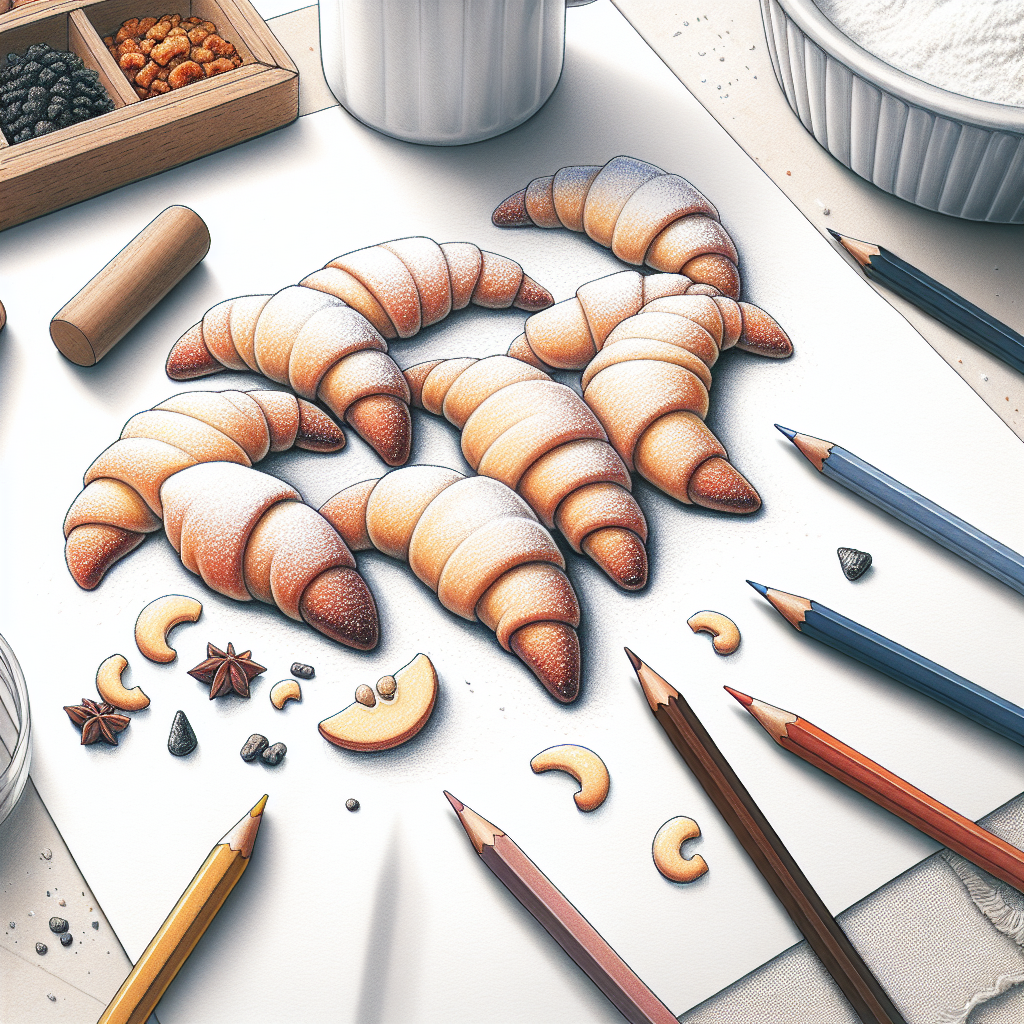 Pastelková ilustrace znázorňující téma: České cukroví