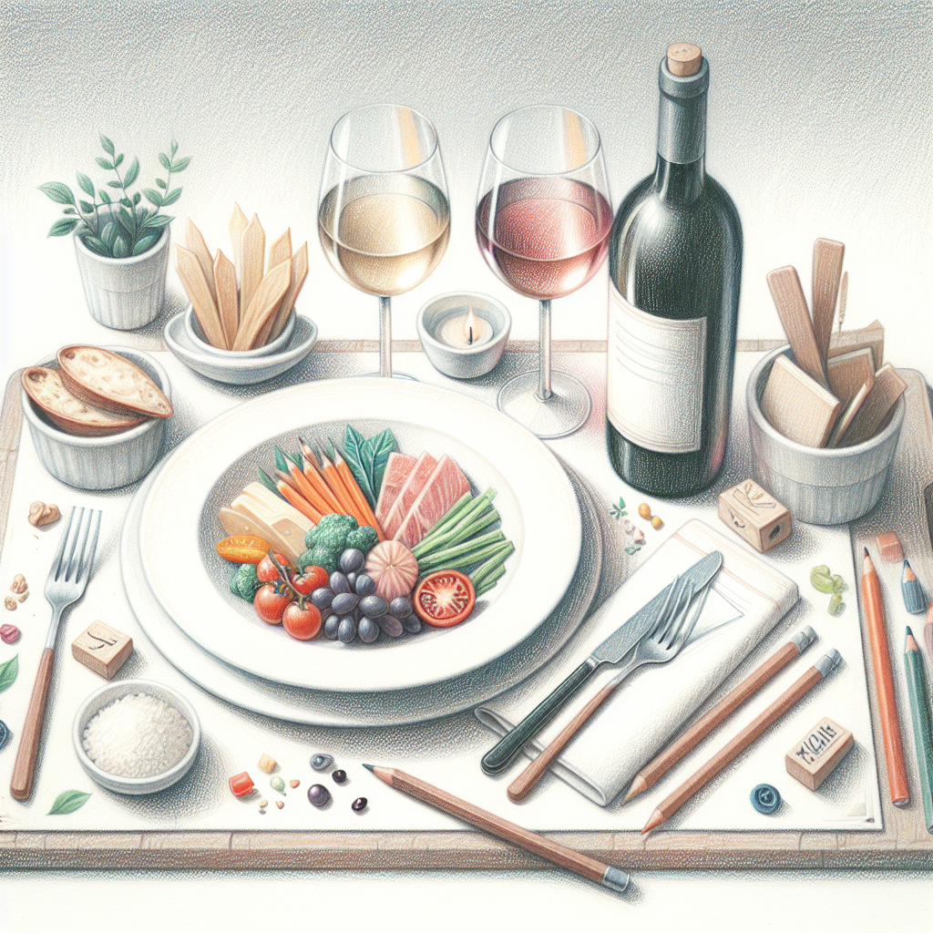 Pastelková ilustrace znázorňující téma: Romantické večeře