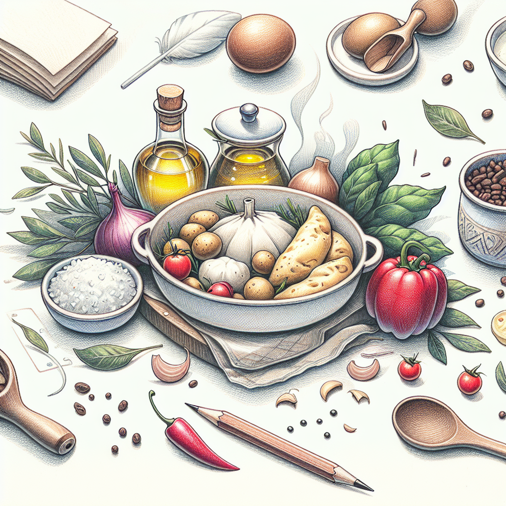 Pastelková ilustrace znázorňující téma: Kuchyně