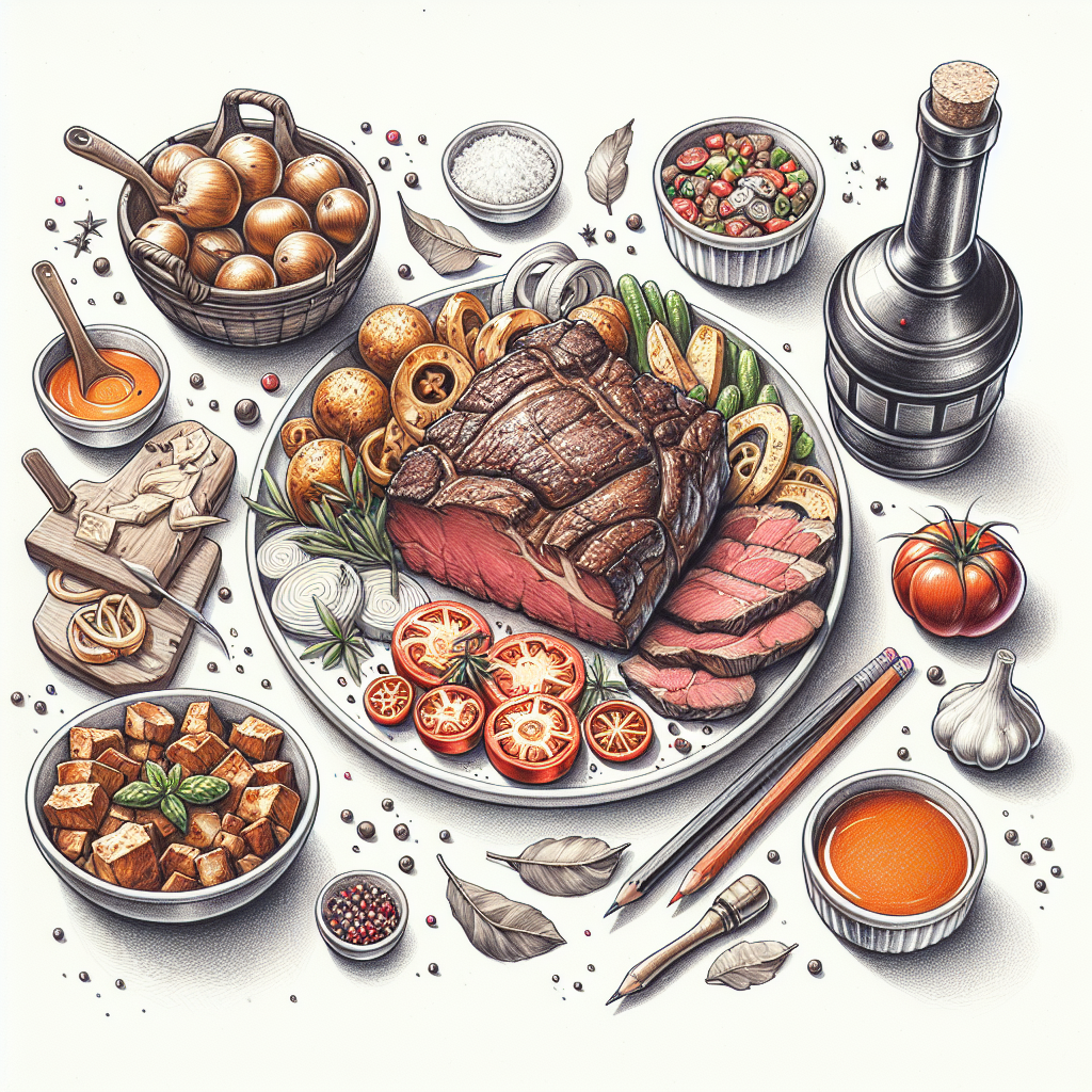 Pastelková ilustrace znázorňující téma: Česká kuchyně