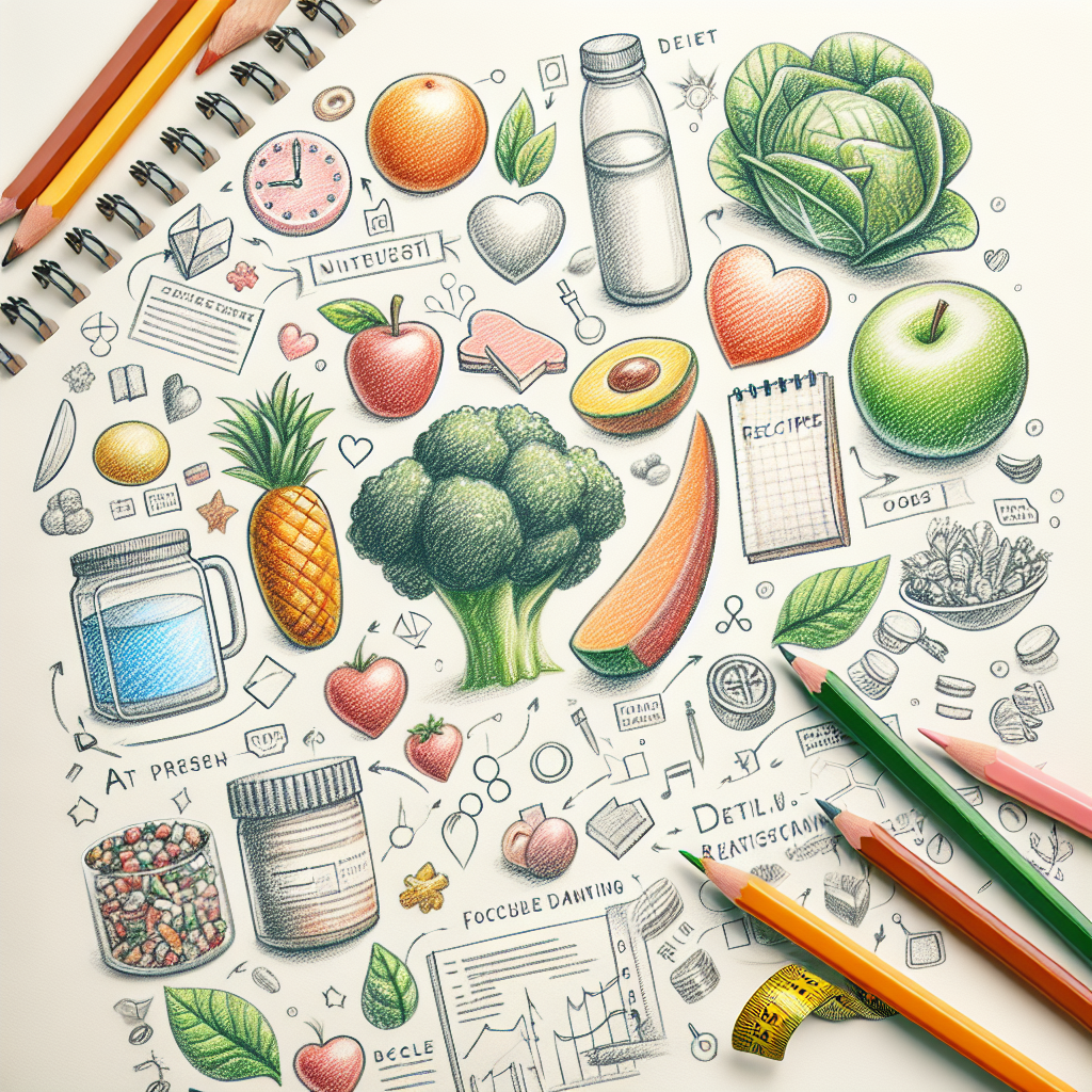 Pastelková ilustrace znázorňující téma: Výživa