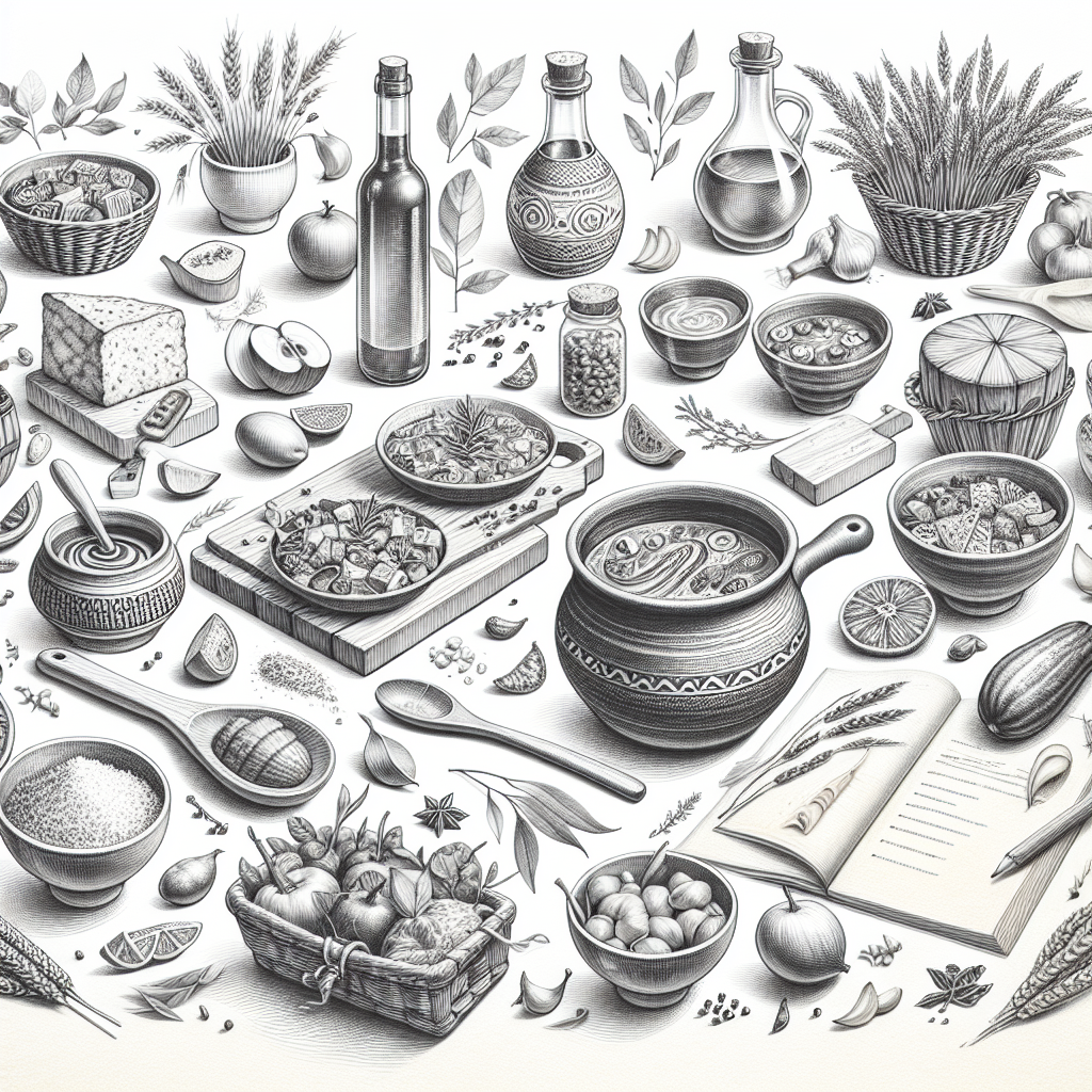 Pastelková ilustrace znázorňující téma: Kuchyně