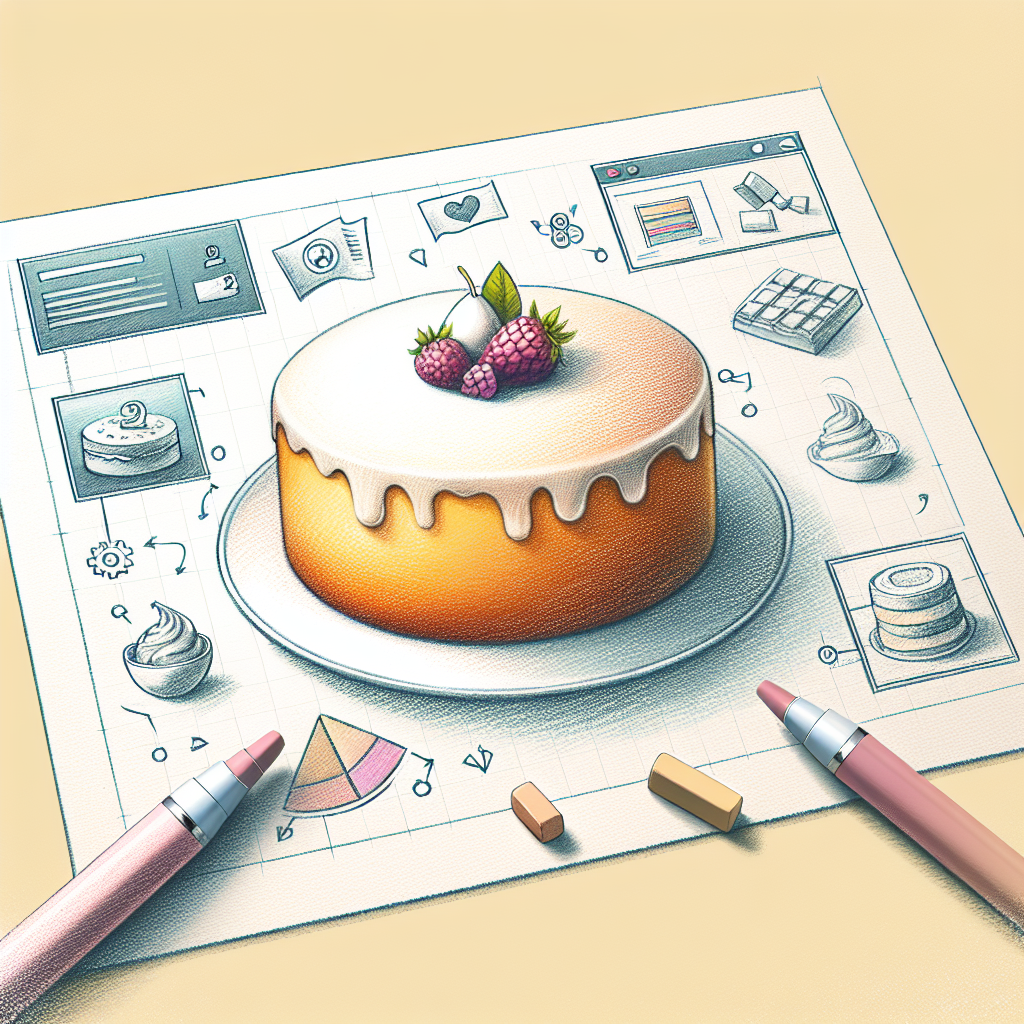 Pastelková ilustrace znázorňující téma: Dezerty