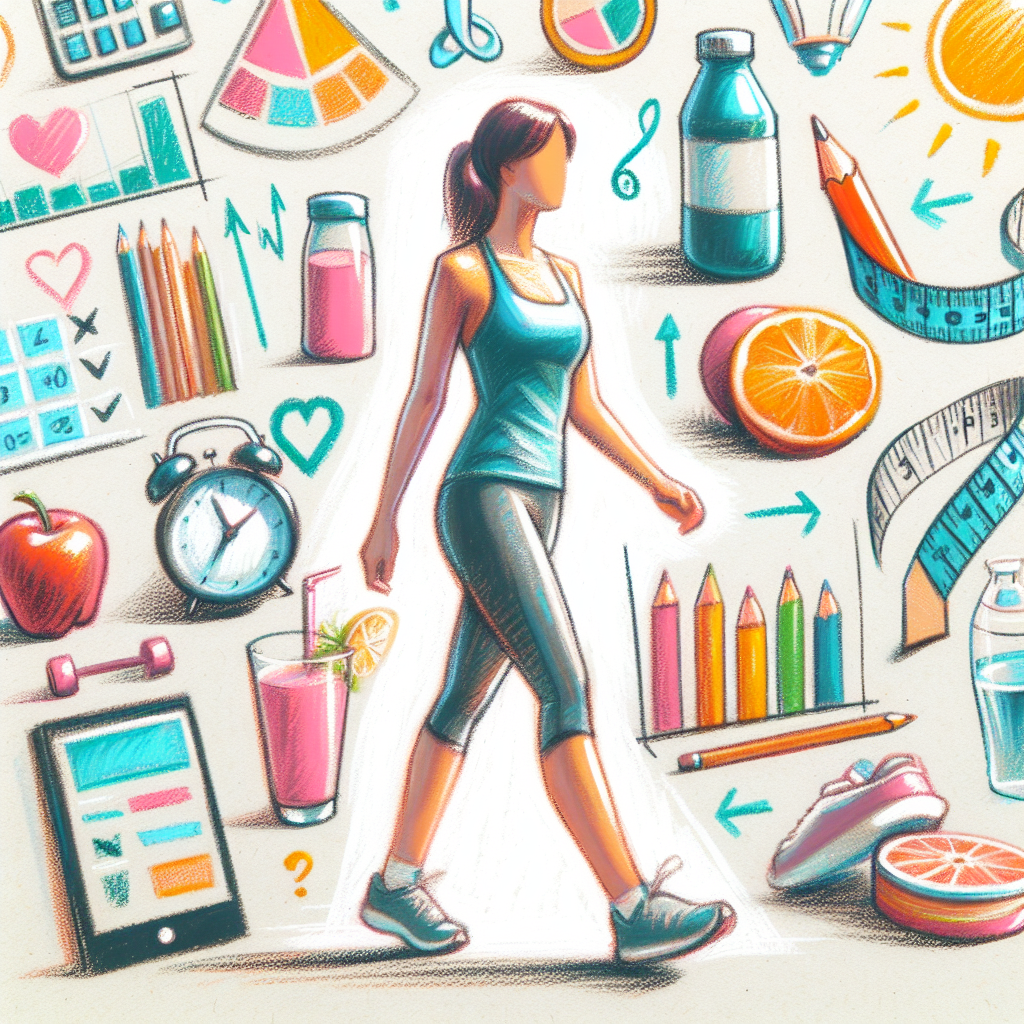 Pastelková ilustrace znázorňující téma: Hubnutí