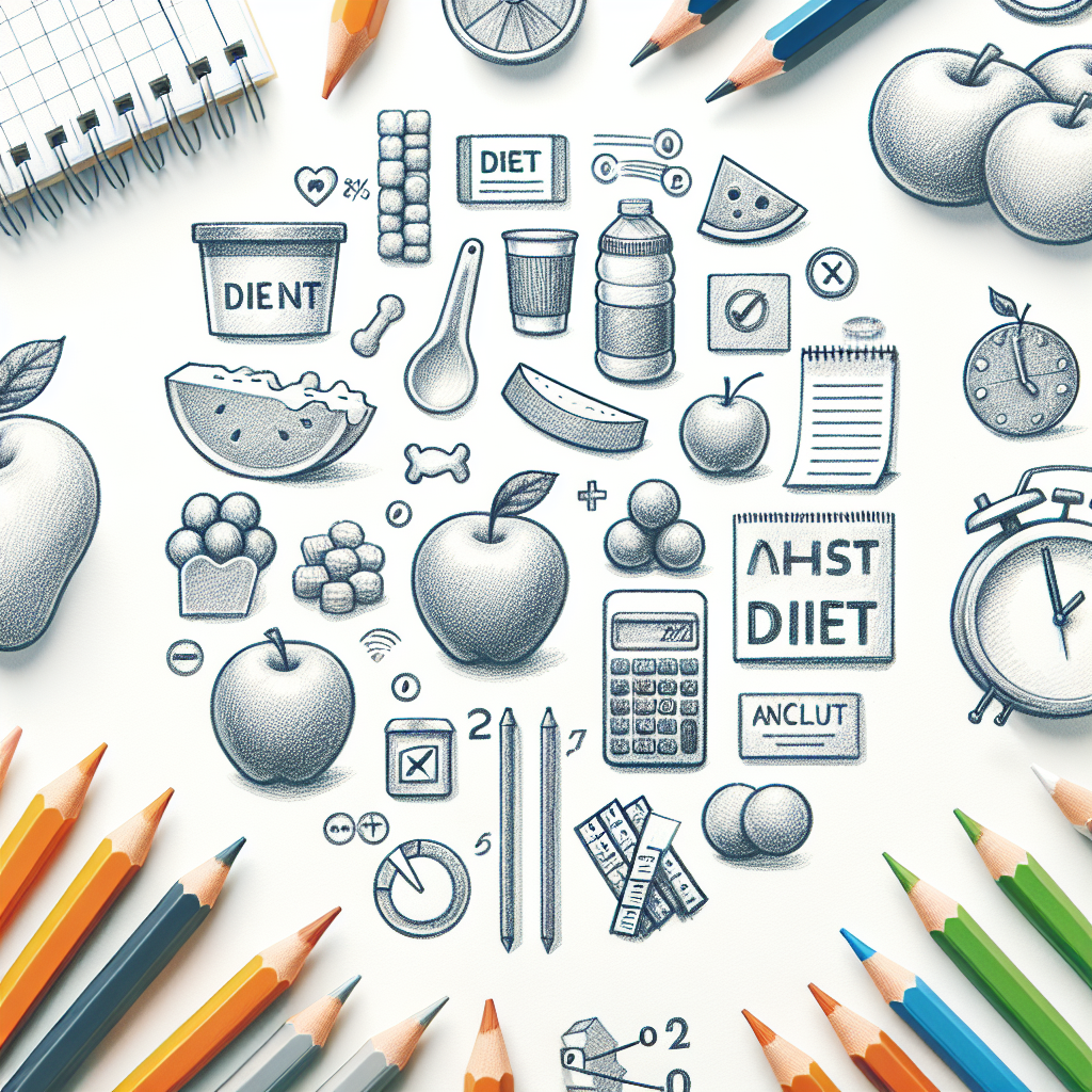 Pastelková ilustrace znázorňující téma: Diety