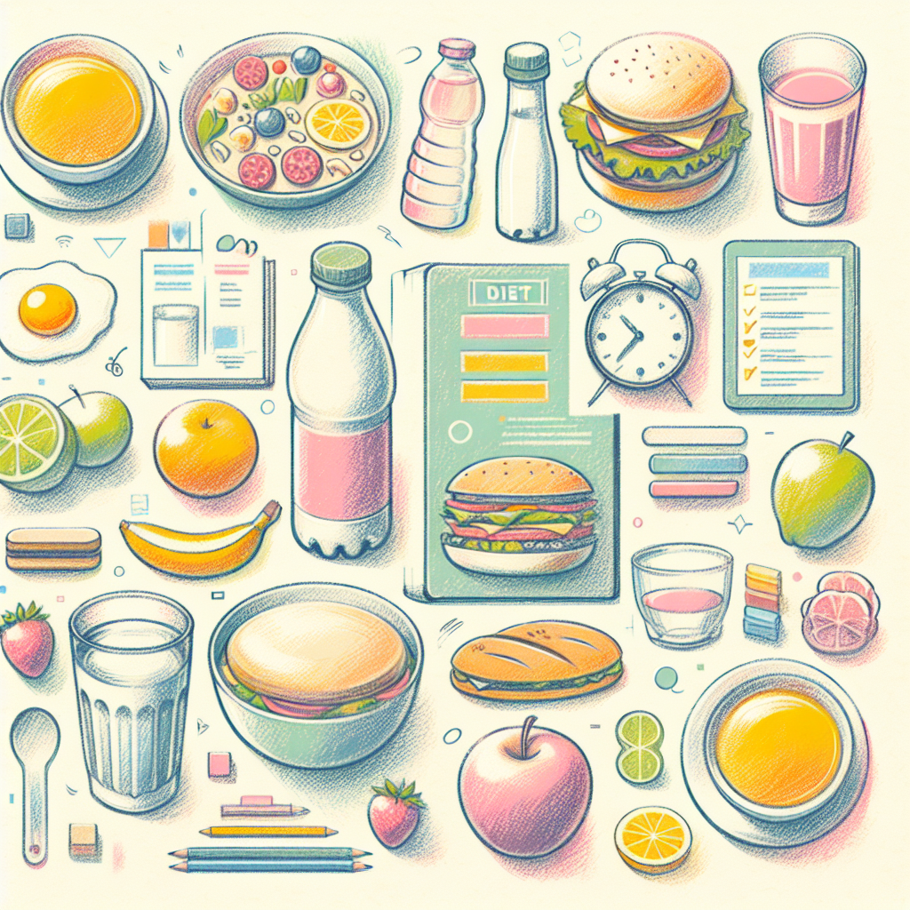 Pastelková ilustrace znázorňující téma: Zdravá strava