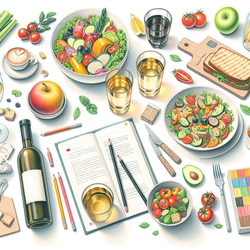 Pastelková ilustrace znázorňující téma: Zdravé vaření