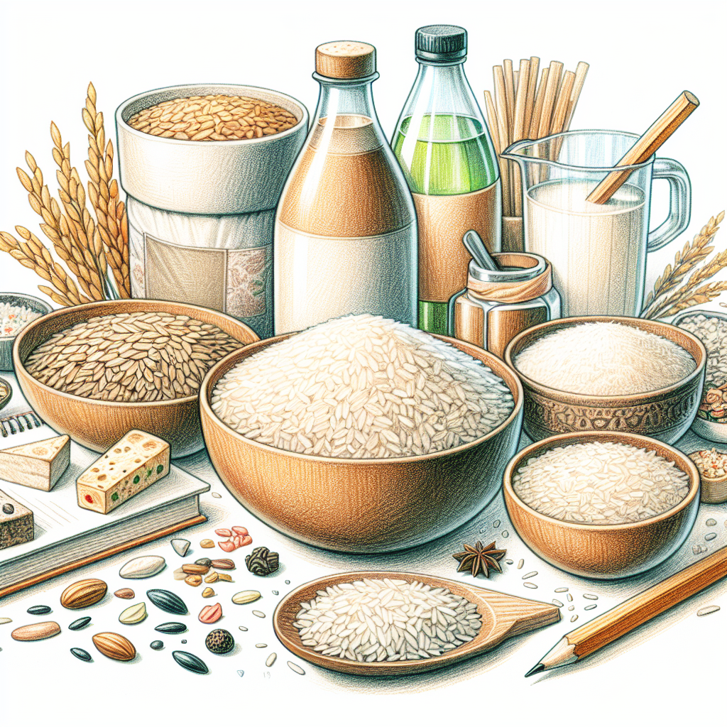 Pastelková ilustrace znázorňující téma: Rýže a recepty