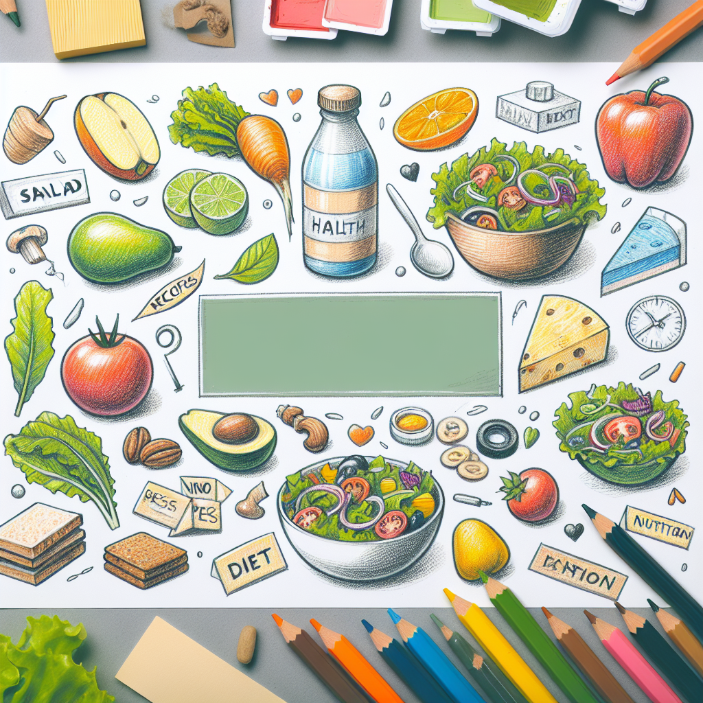 Pastelková ilustrace znázorňující téma: Zdravá strava