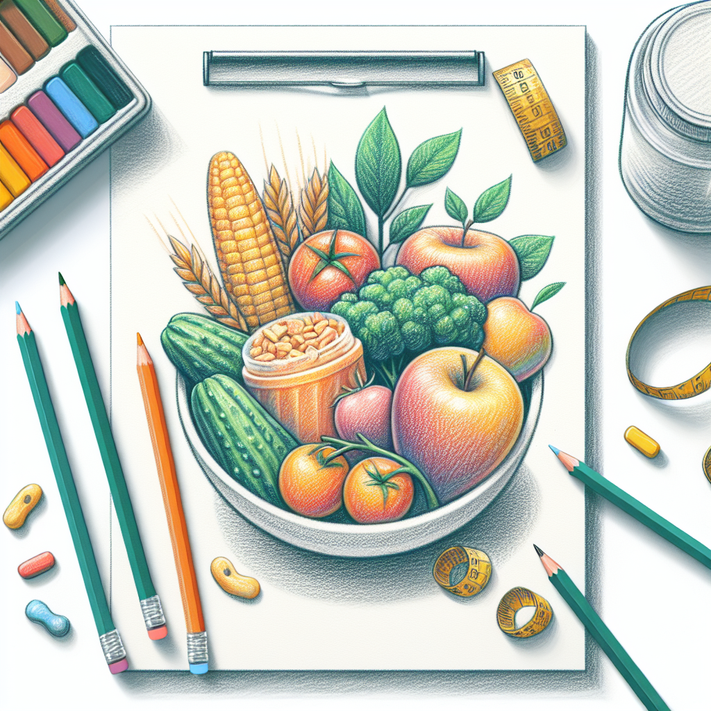 Pastelková ilustrace znázorňující téma: Stravování