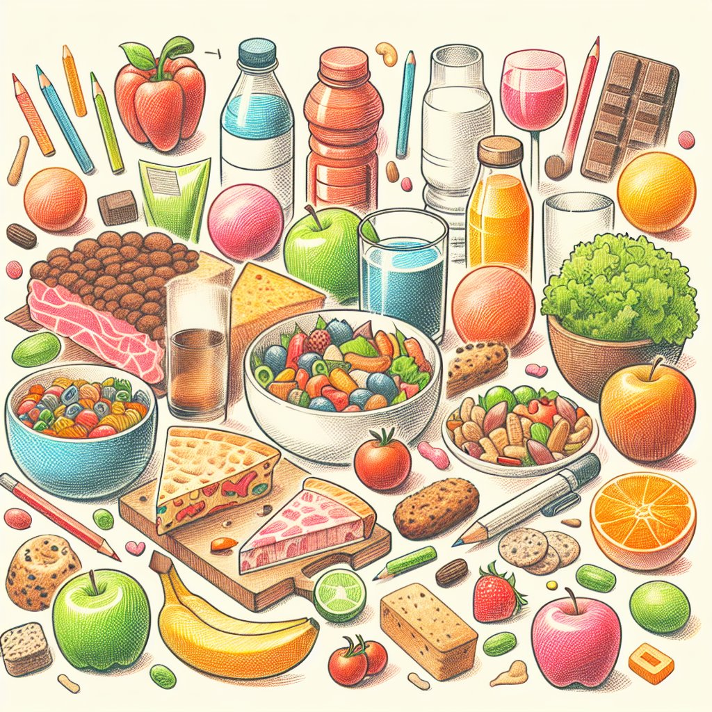 Pastelková ilustrace znázorňující téma: Zdravá strava