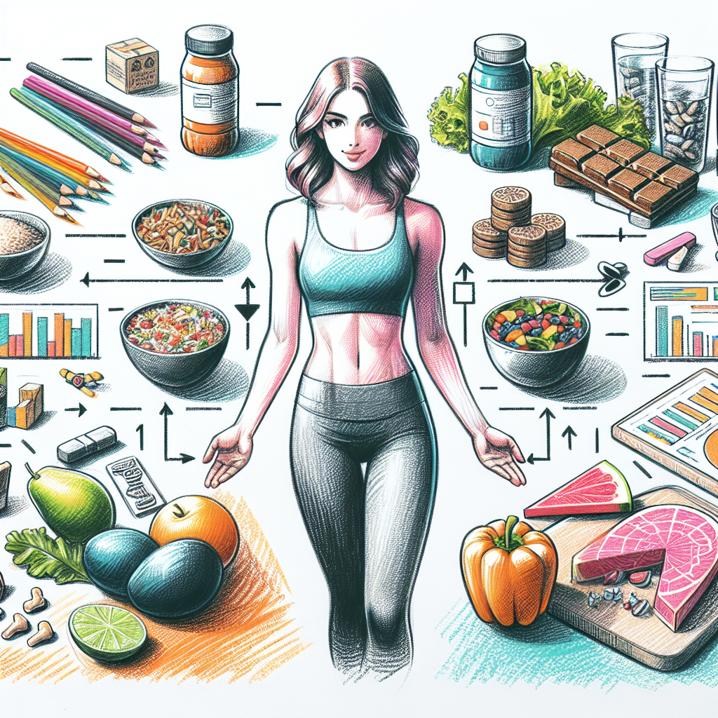 Pastelková ilustrace znázorňující téma: Diety