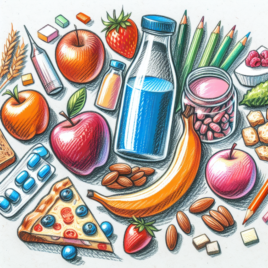 Pastelková ilustrace znázorňující téma: Výživa a zdraví