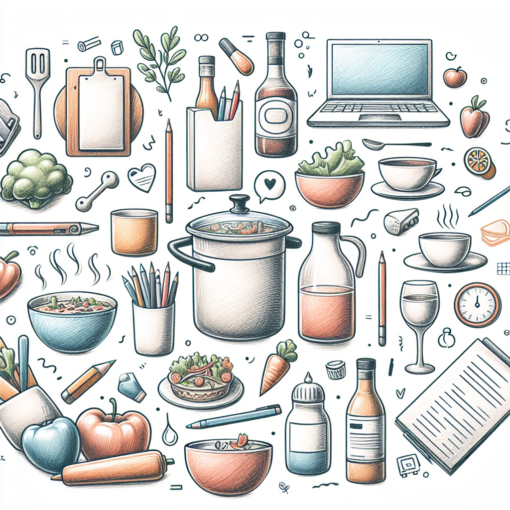 Pastelková ilustrace znázorňující téma: Online vaření