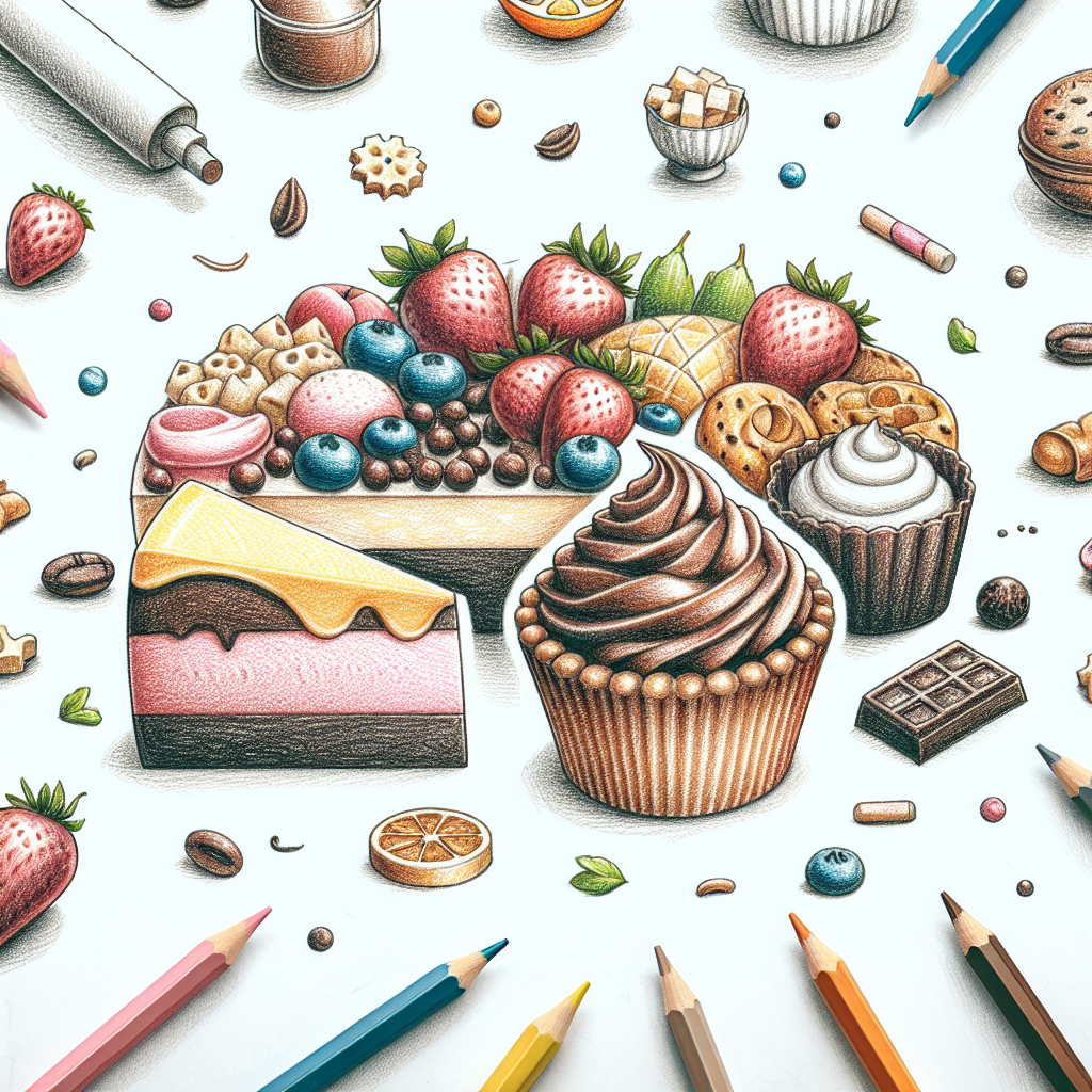 Pastelková ilustrace znázorňující téma: Jídlo a zdraví