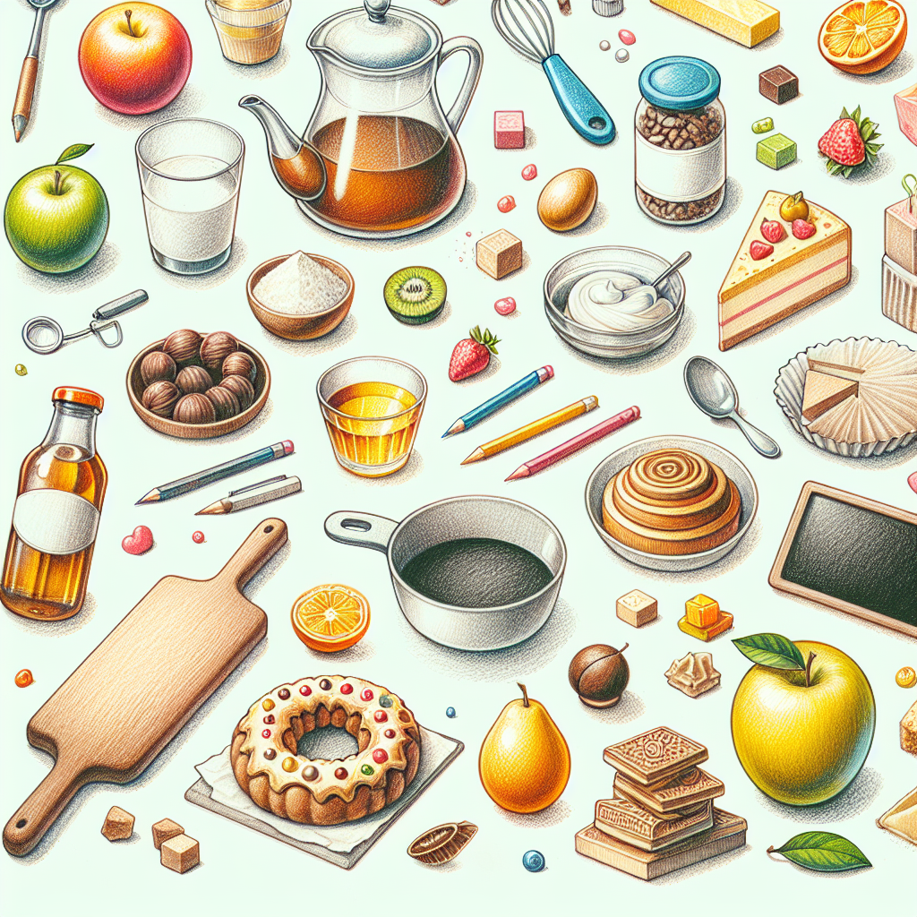 Pastelková ilustrace znázorňující téma: Recepty